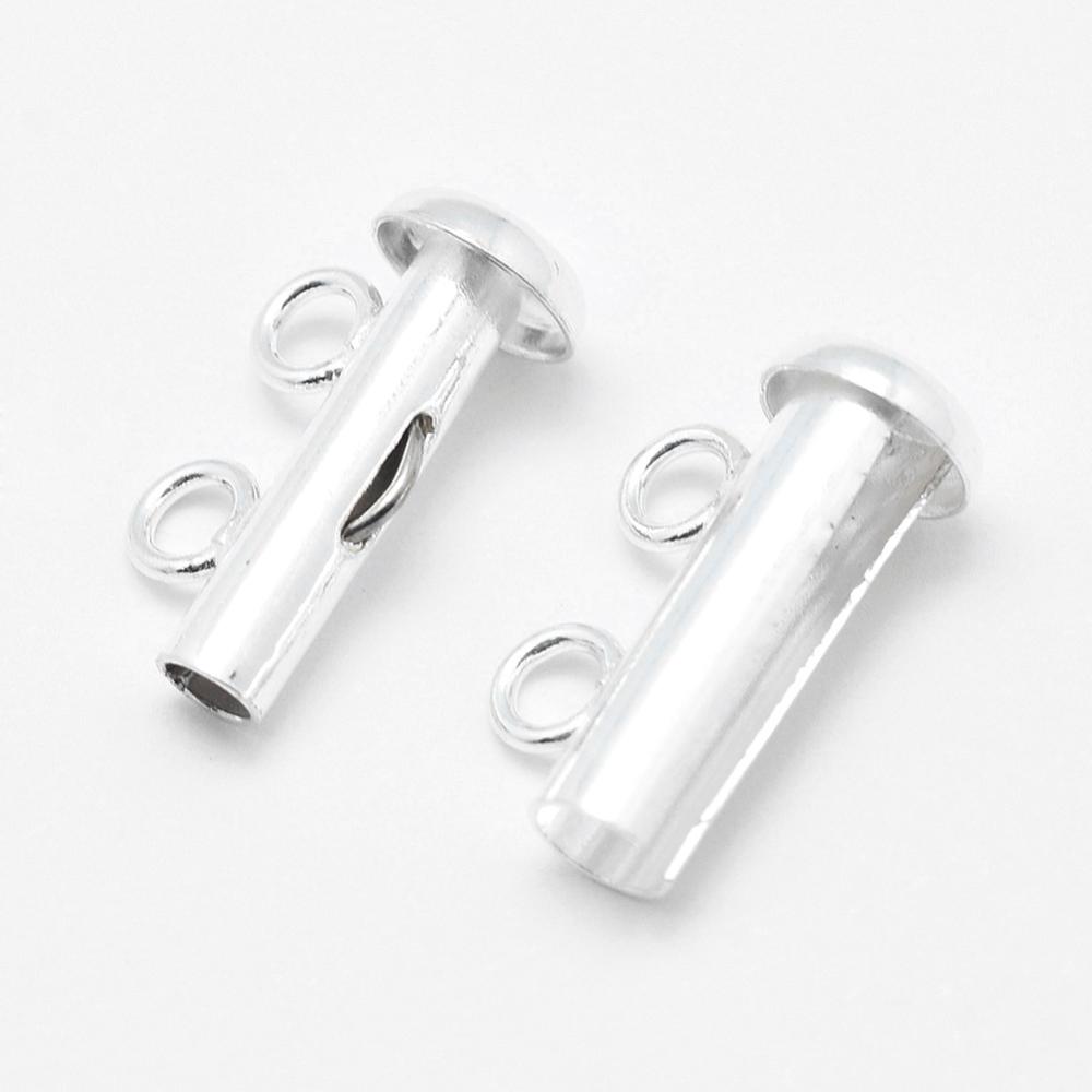 Stříbro 925, zapínání na 2 nitě, 15x11x6 mm, Otvor 2 mm, 1 Ks