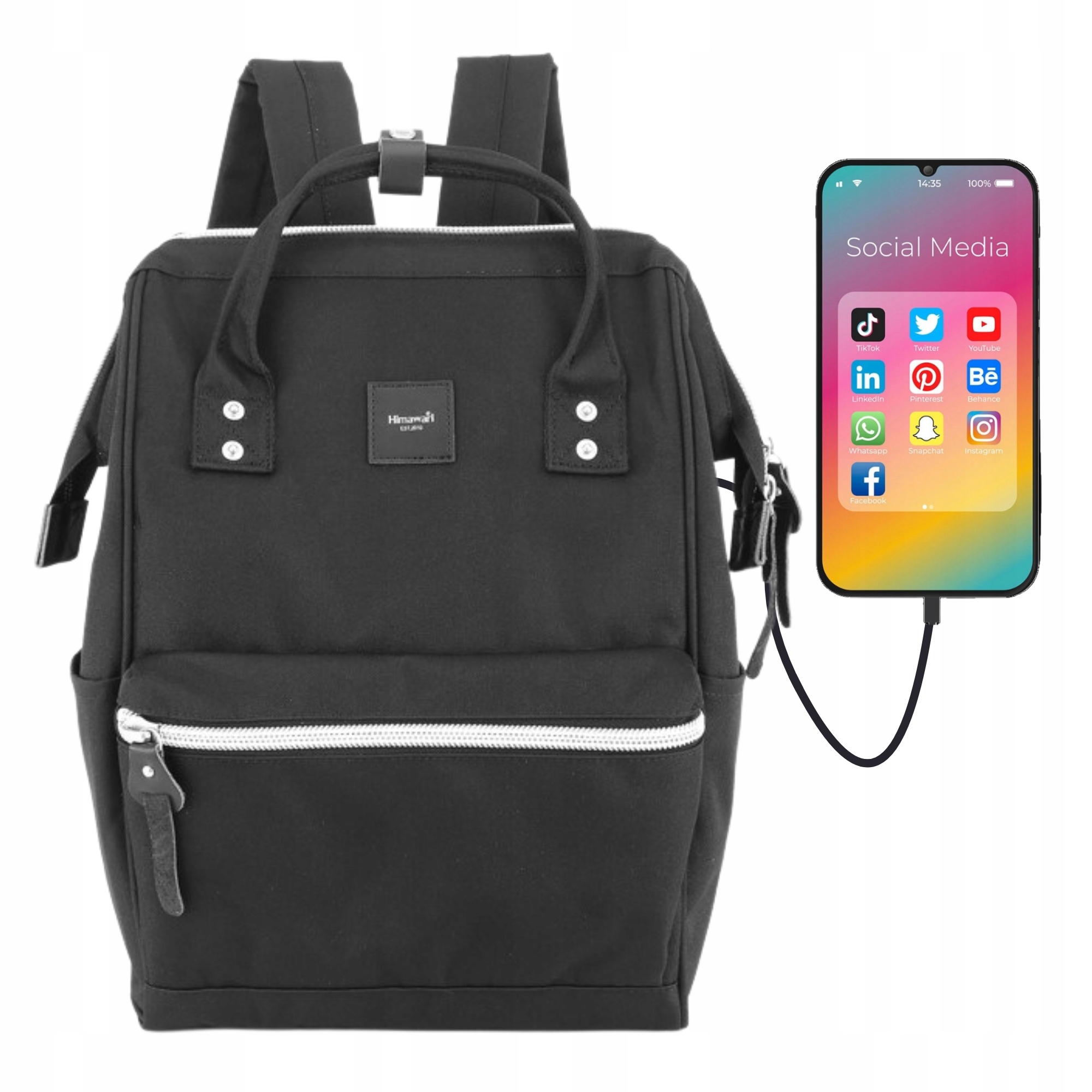 Dámský batoh Himawari na notebook s Usb konektorem, prostorný, módní