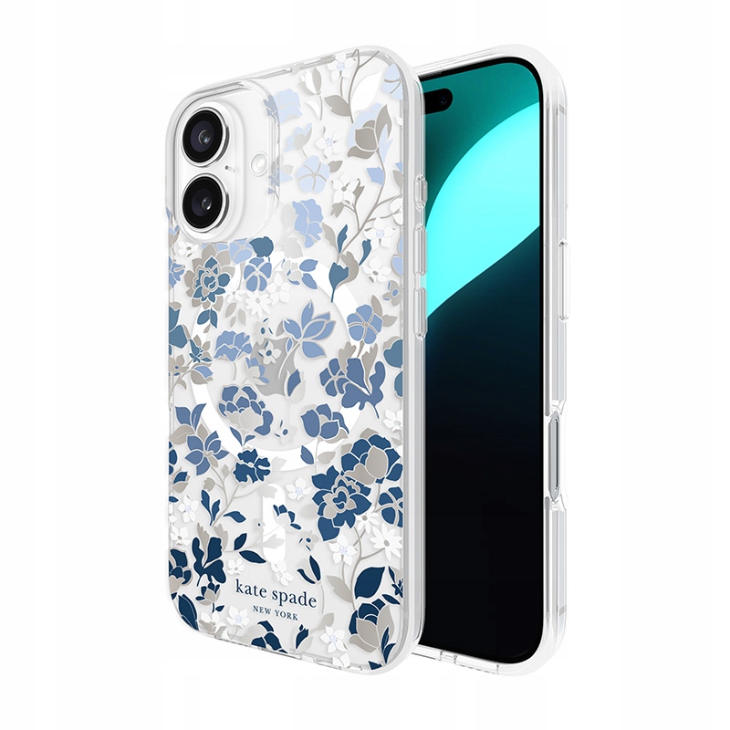 Kate Spade New York Protective Gems MagSafe Pouzdro iPhone 16 (květinová modrá)