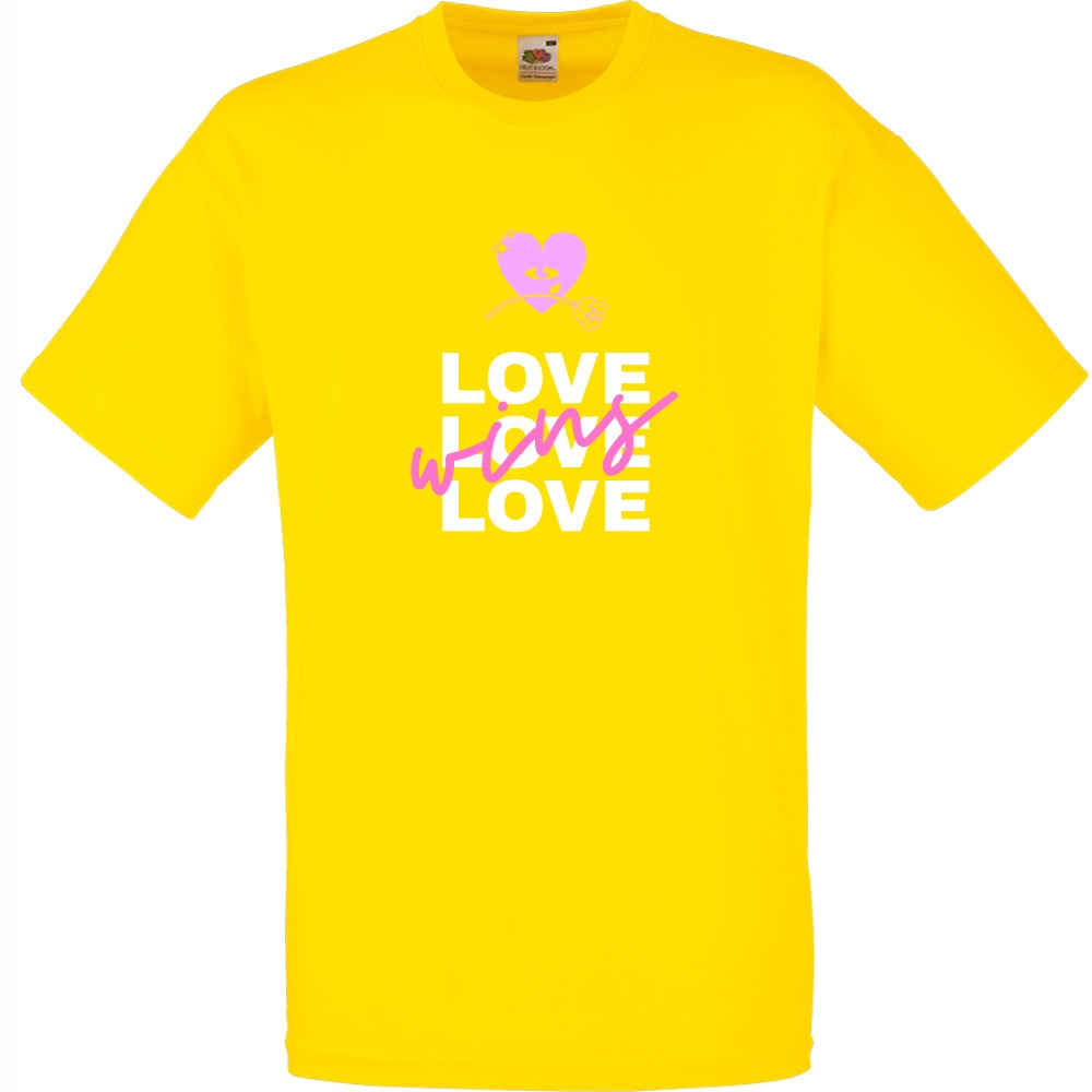 

Koszulka love wins miłość zwycięży M żółta jaskraw