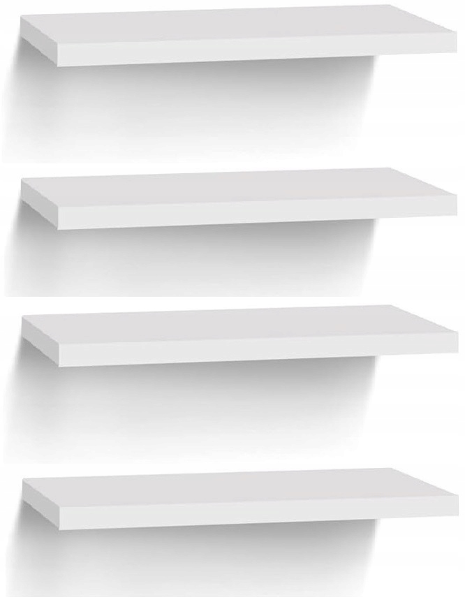 4 kusy Police 30x15 cm Bílé Černé Dub Závěsné Stěny Obývacího Pokoje Kuchyně Nábytek