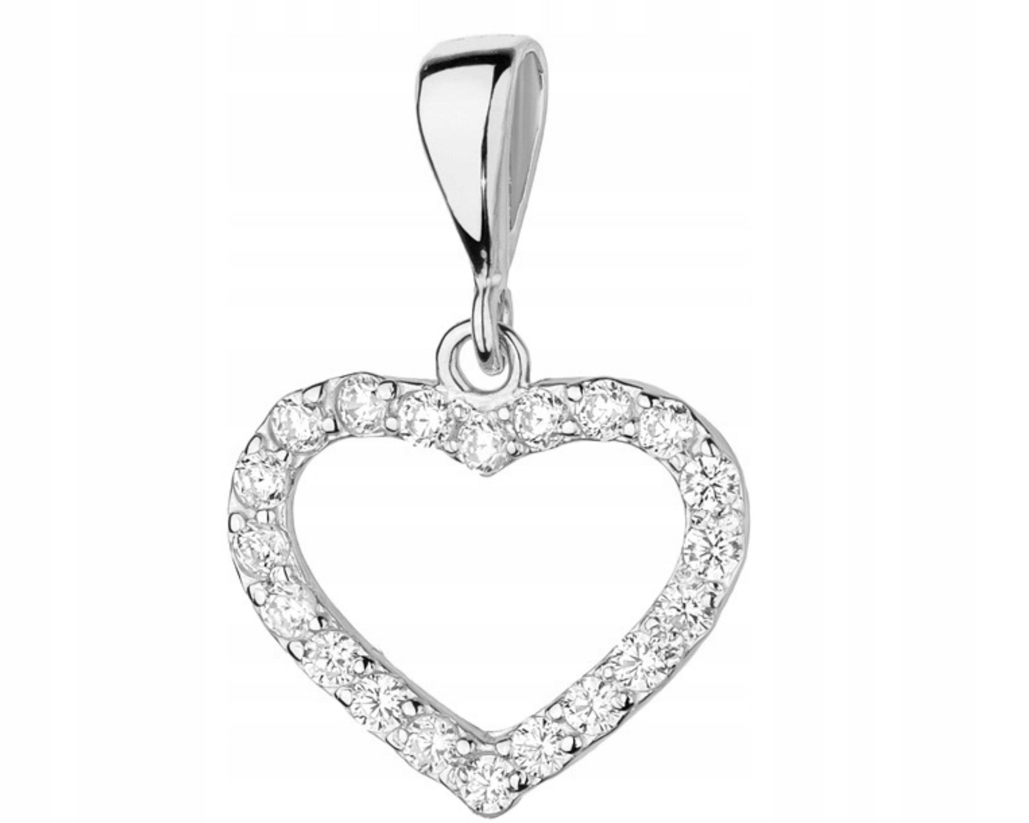 Zlatý přívěsek diamanty srdce 585 Bílé Zlato