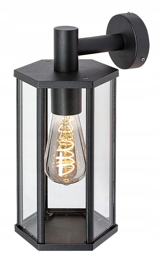 Vonkajšie nástenné svietidlo klasické loft čierne sklenené spodné Rabalux