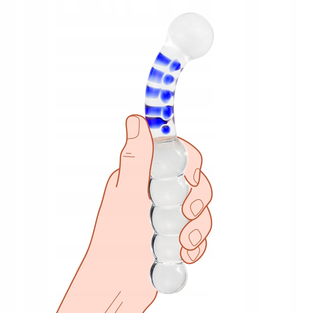 SXOVO Szklany Dildo Analny Perły Kryształowy Korek Masażer G-Punkt — miniatura 3