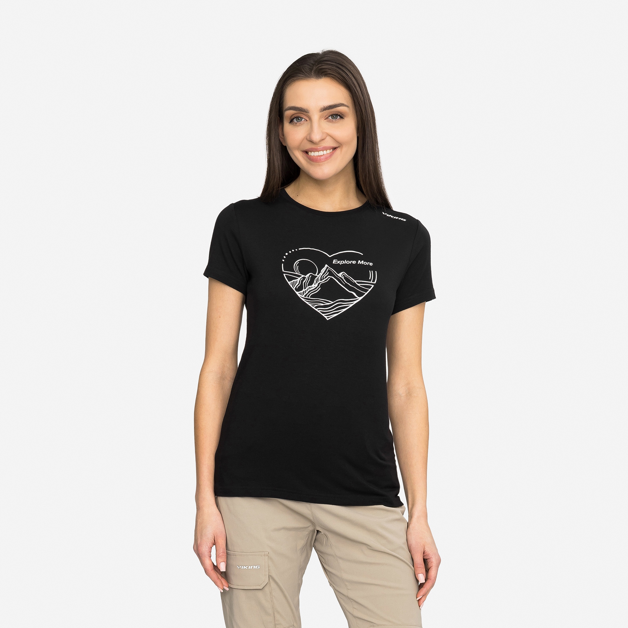 Koszulka damska T-shirt Viking Lenta Bamboo Light Lady czarna rozmiar Xs