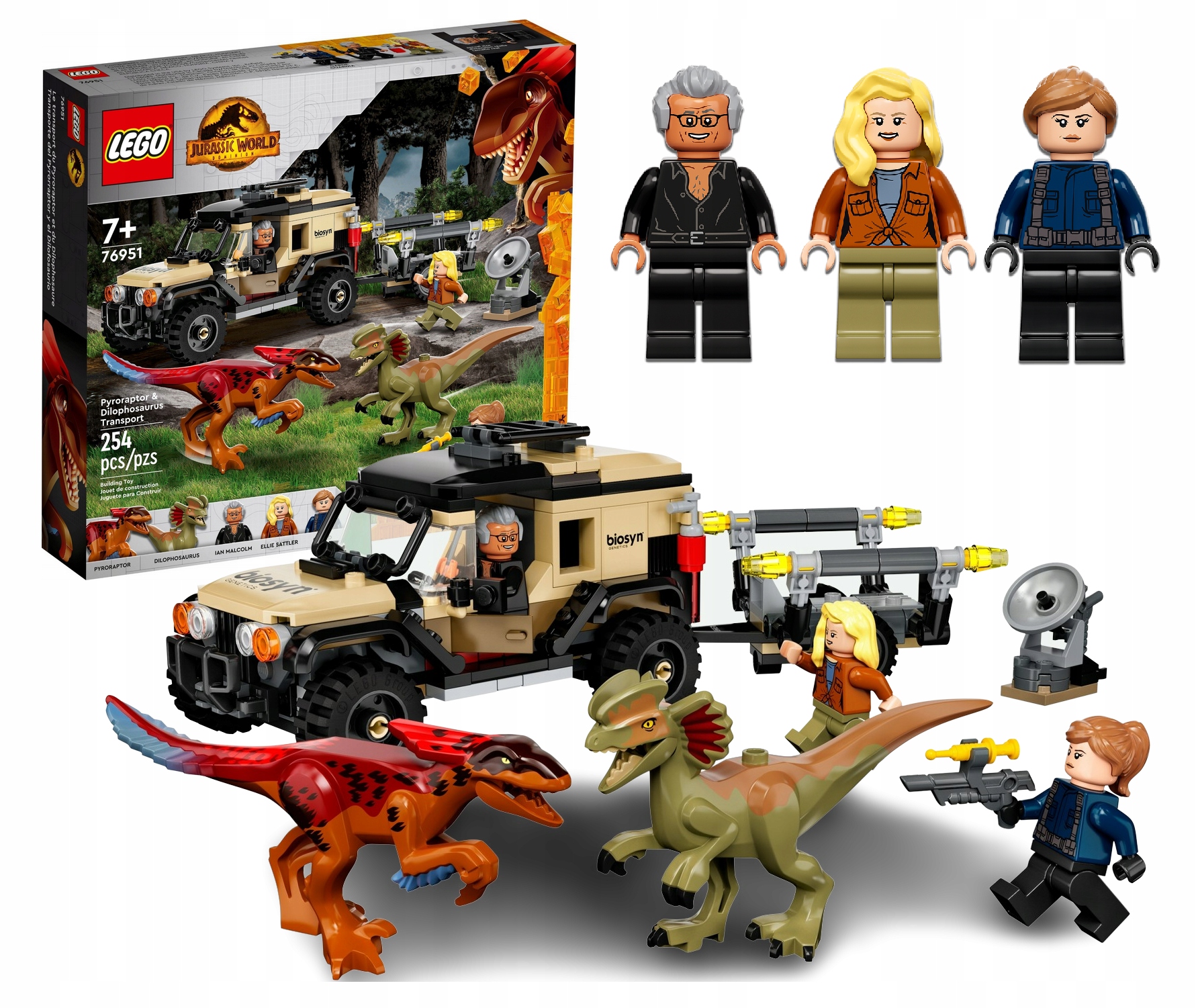 

Lego Jurassic World Figurki Dinozaury Terenówka