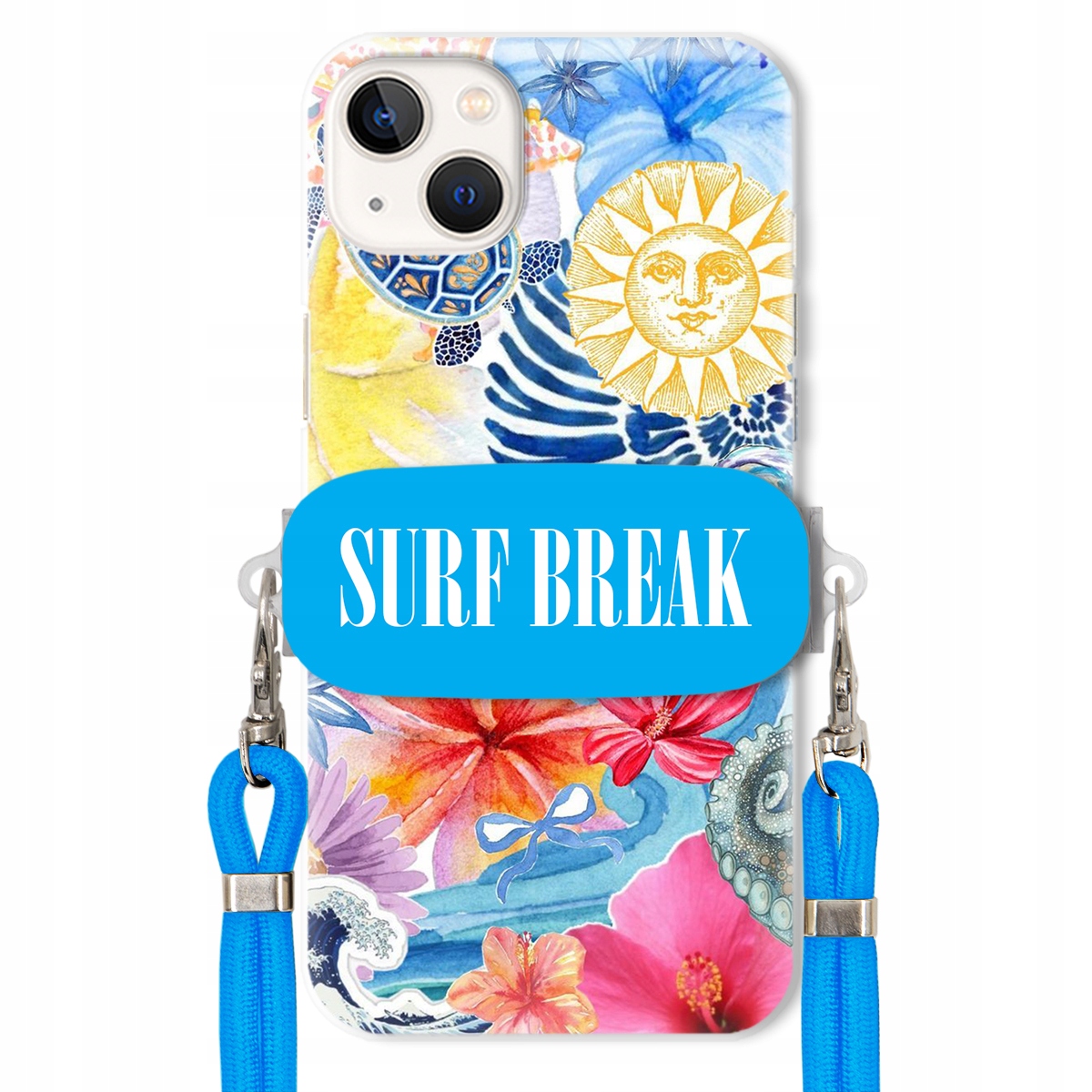 Puzdro pre iPHONE 14 Plus Crossbody Blue držiak Surf Break na dovolenku