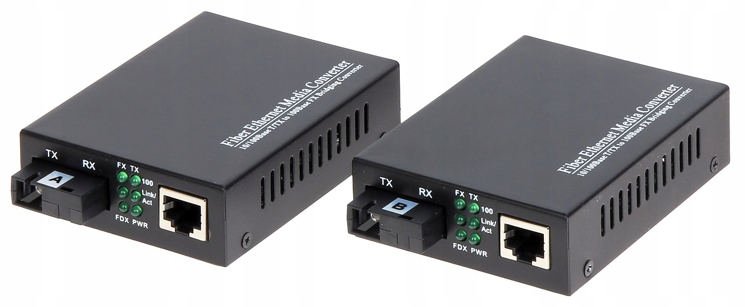 Media Konwerter Jednomodowy OM1-SM Komplet Txrx