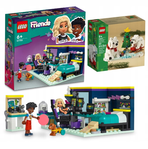 Lego Friends Pokoj Novy 41755 Herna Lego 40571 Vánoční Sada