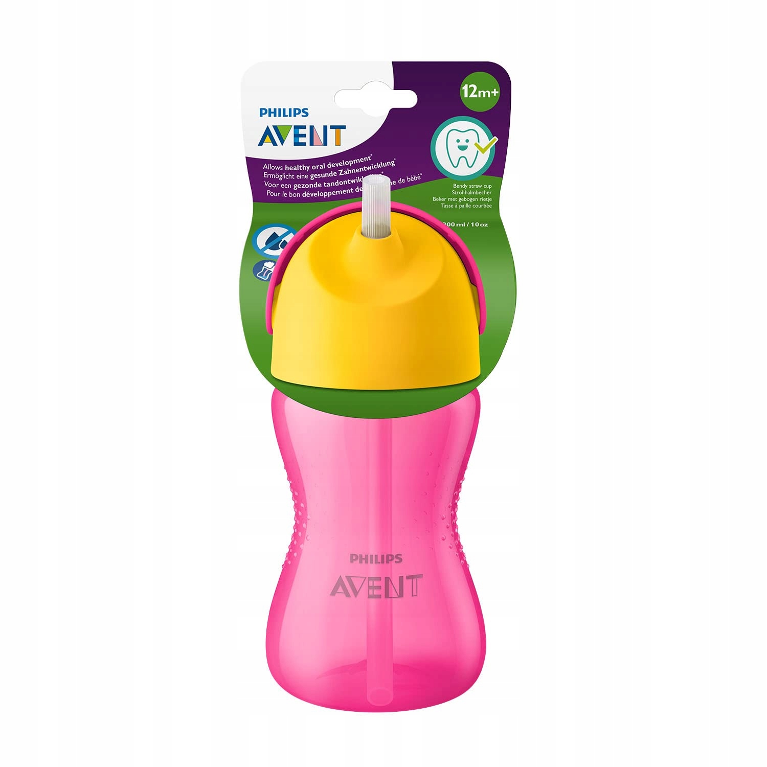 Philips Avent Hrnek S Brčkem pro děti Růžový 1 kus