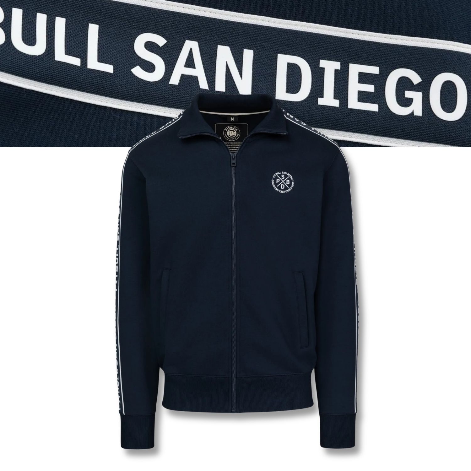 Pánská Rozepínací mikina Pitbull Nexus bavlněná se stojáčkem track jacket 3XL