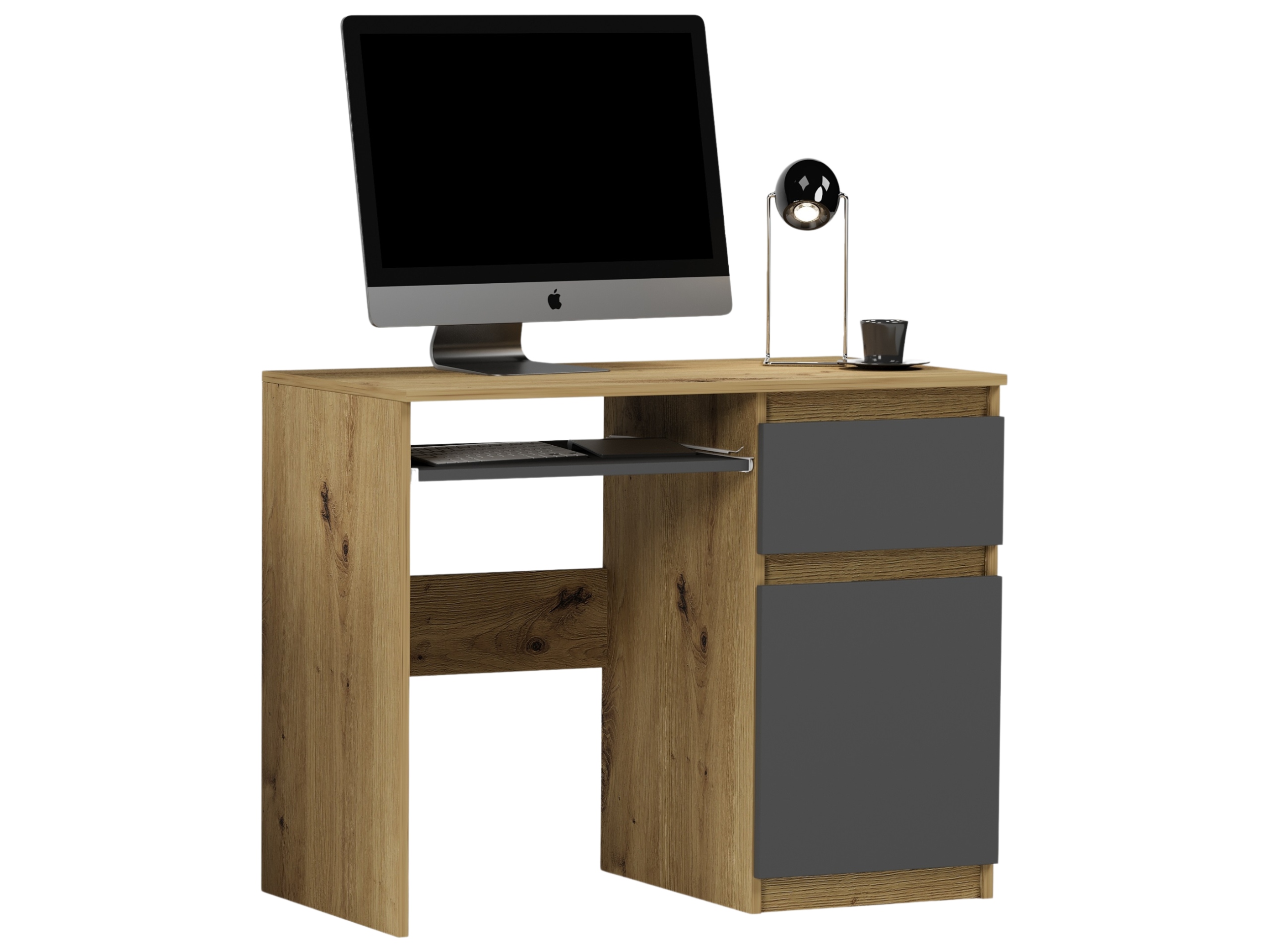 Meble Biurko komputerowe stolik 90cm N-33 ARTISAN MIX ANTRACYT