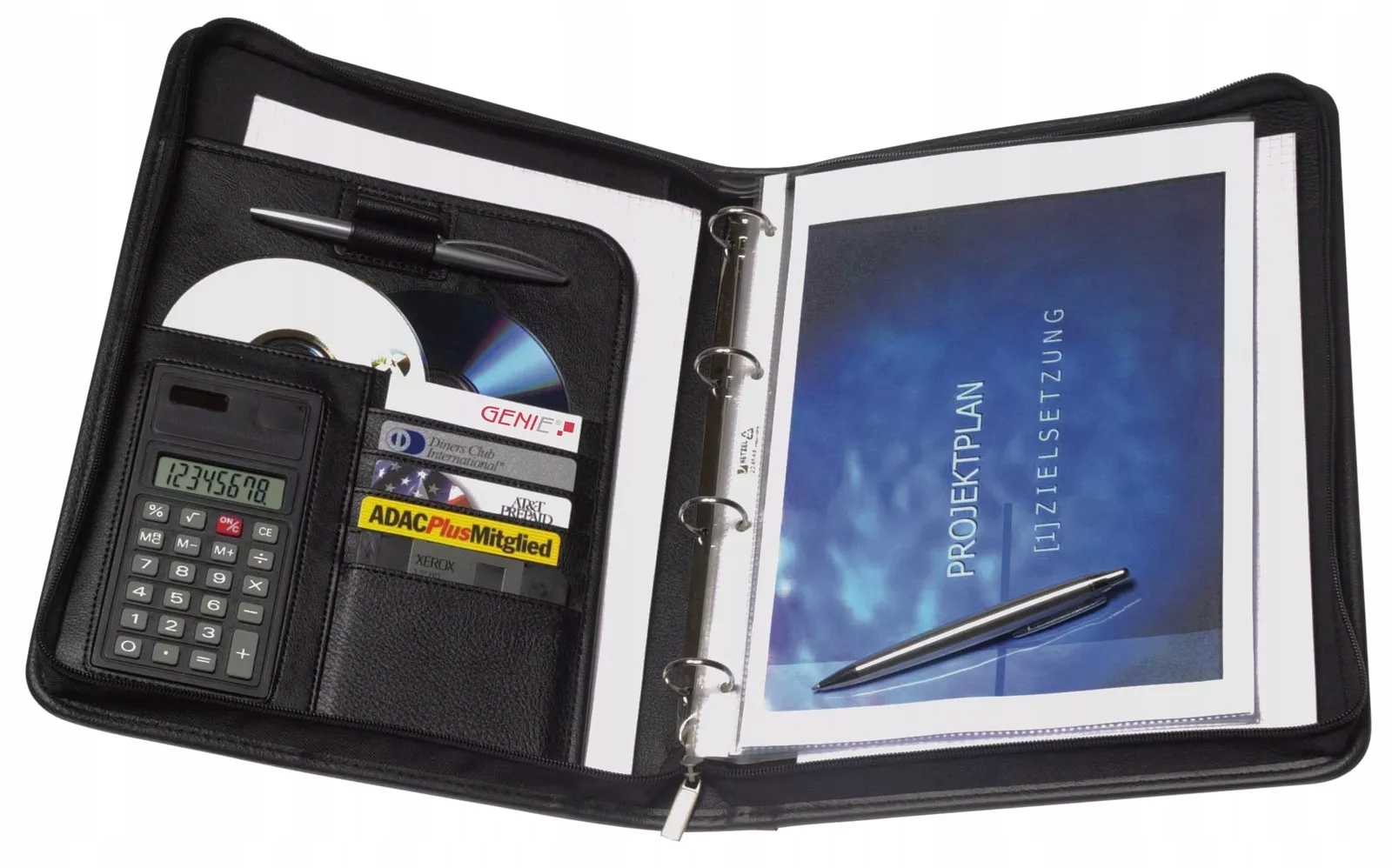 Konferenční desky Genie Exklusiv A4 na zip, organizér, kalkulačka
