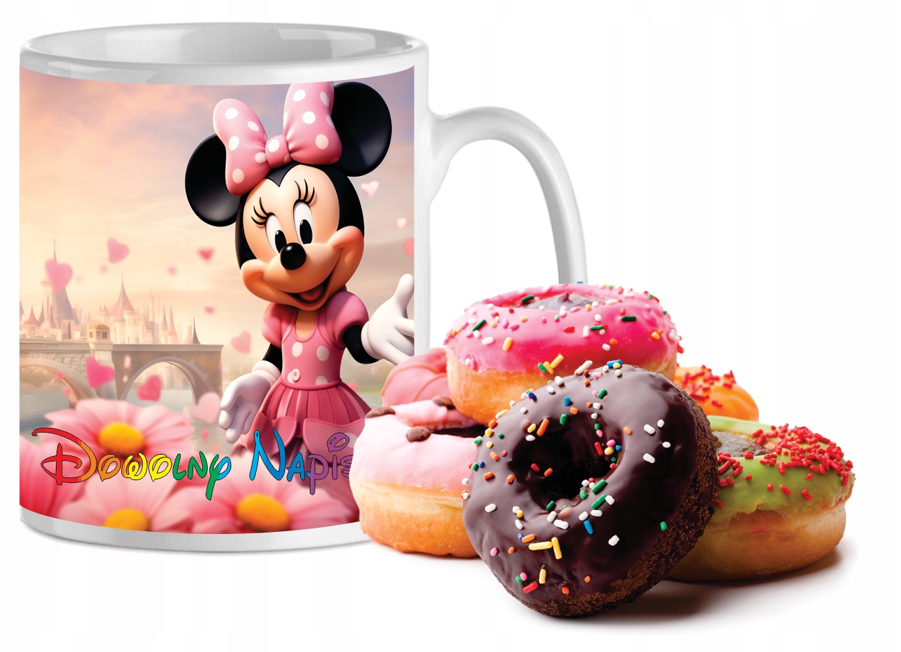 Kubek Myszka Miki Minnie Mouse + DOWOLNY NAPIS PREZENT