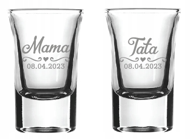 

Oszukane kieliszki 15ml Grube Dno Grawer Mama Tata