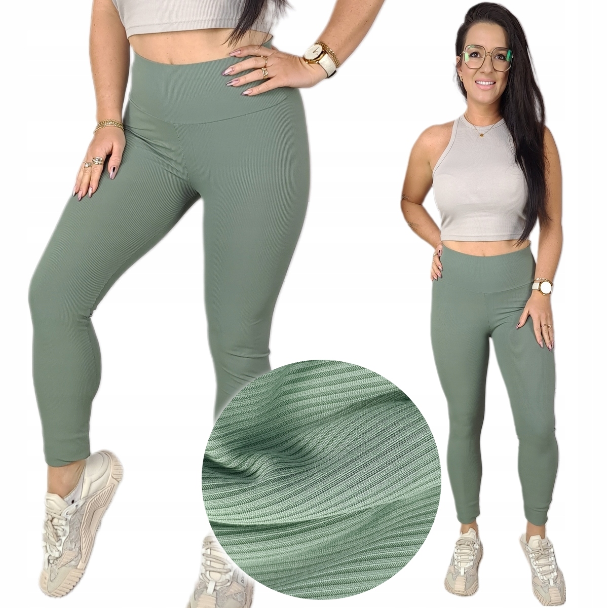 

Leginsy Modelujące Wysoki Stan Prążkowane S/m