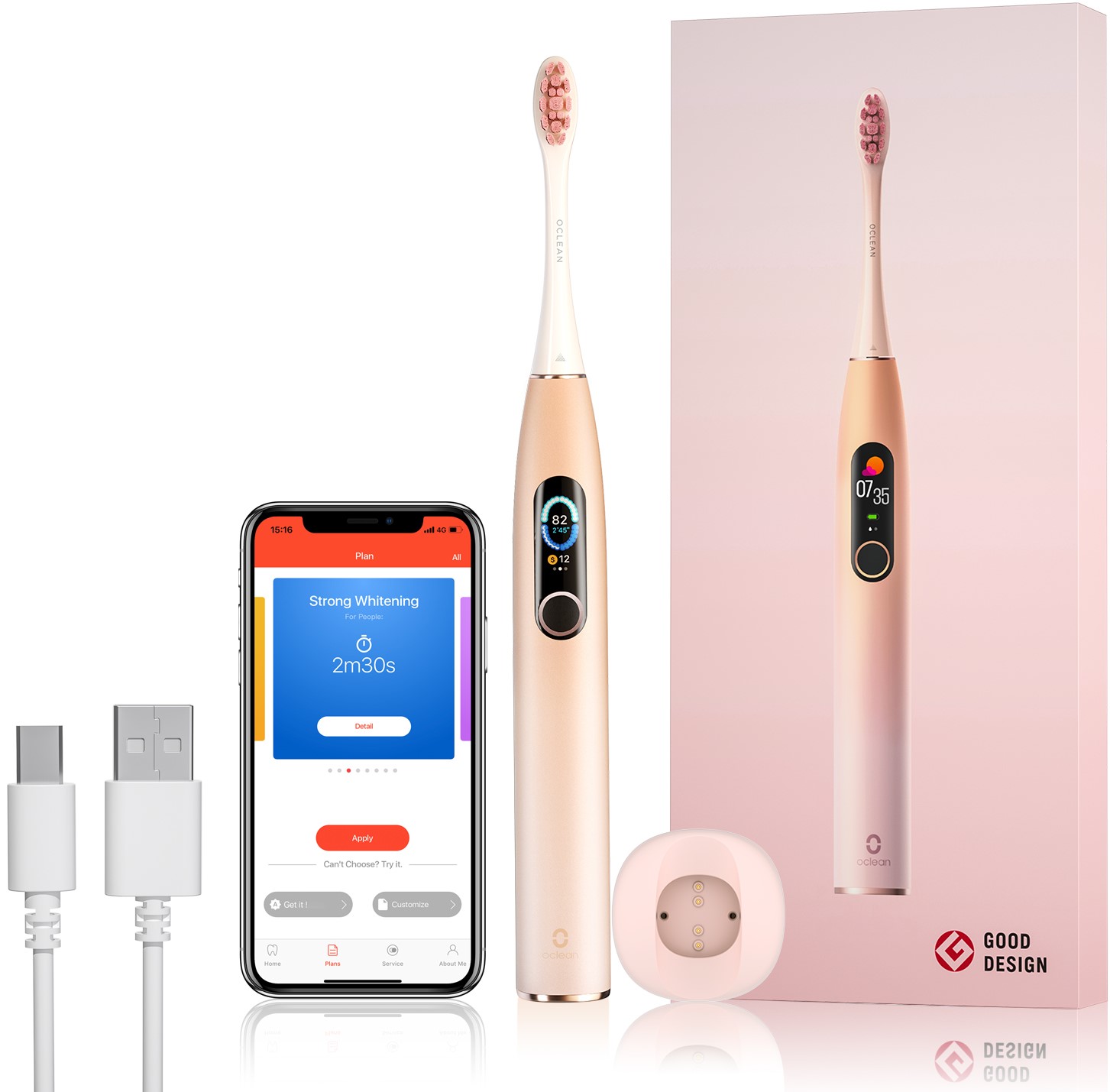 

Oclean X Pro szczoteczka soniczna do zębów różowa