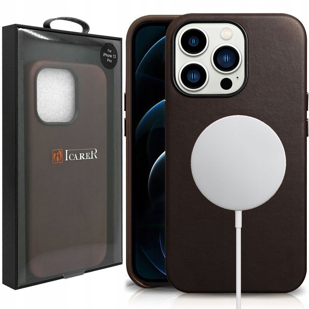 

Etui Skóra Naturalna do Apple iPhone 13 Pro iCarer