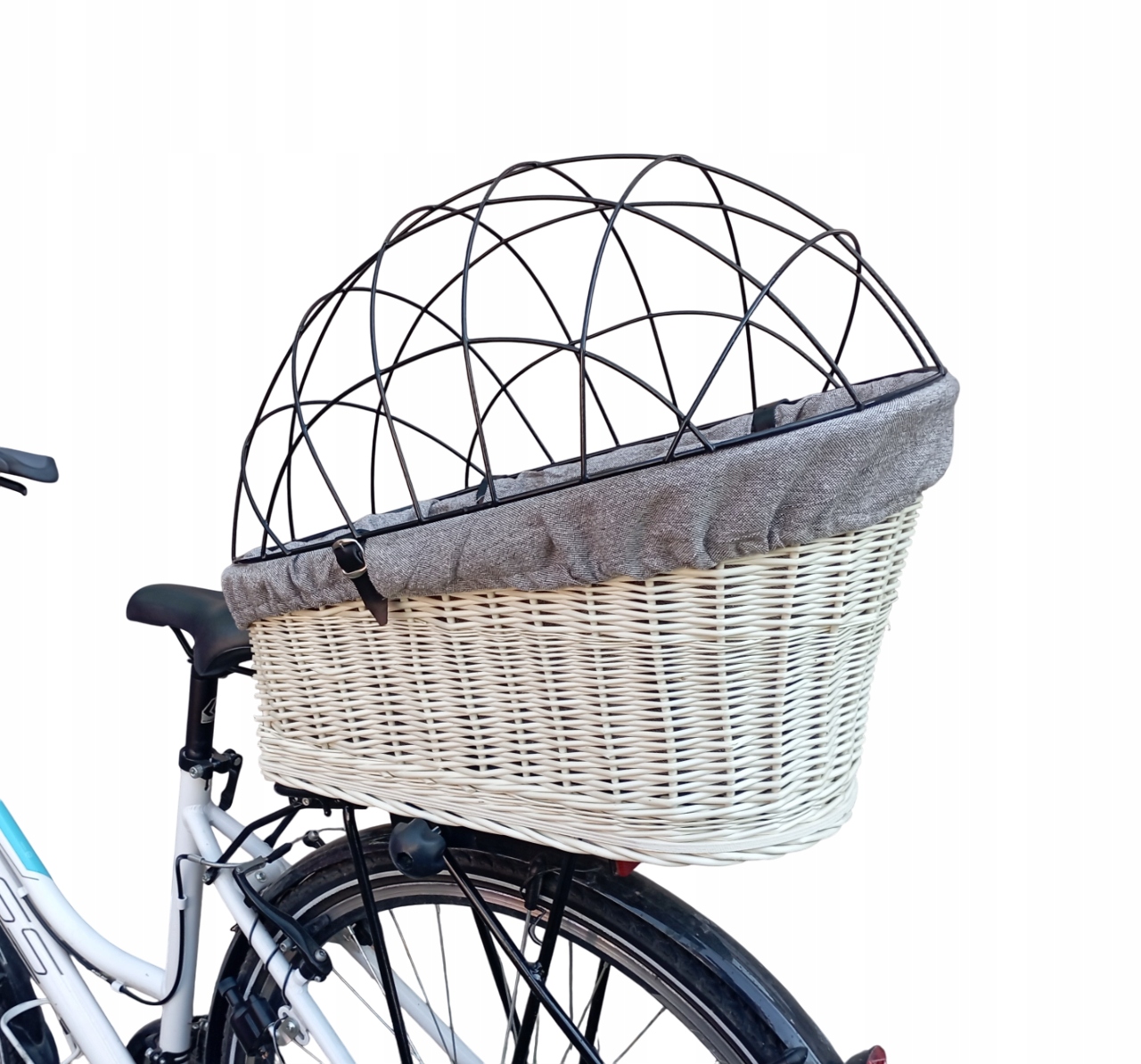 Transporter wiklinowy na rower kosz na Bagażnik +Obszycie Poduszka