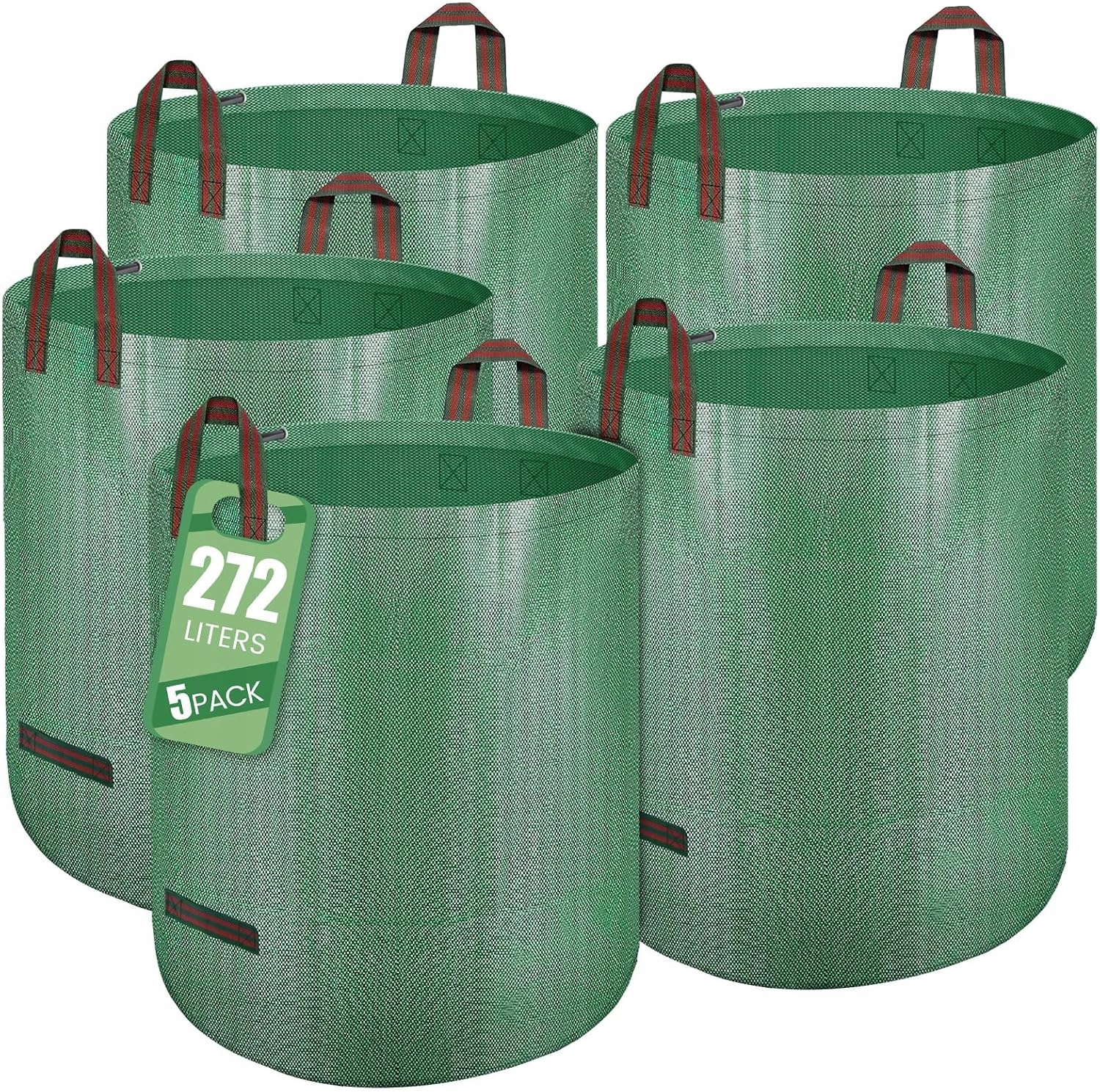 Levně Polypropylenové Zahradní Sáčky Na Listy Zelené 272 L 5 Kusů