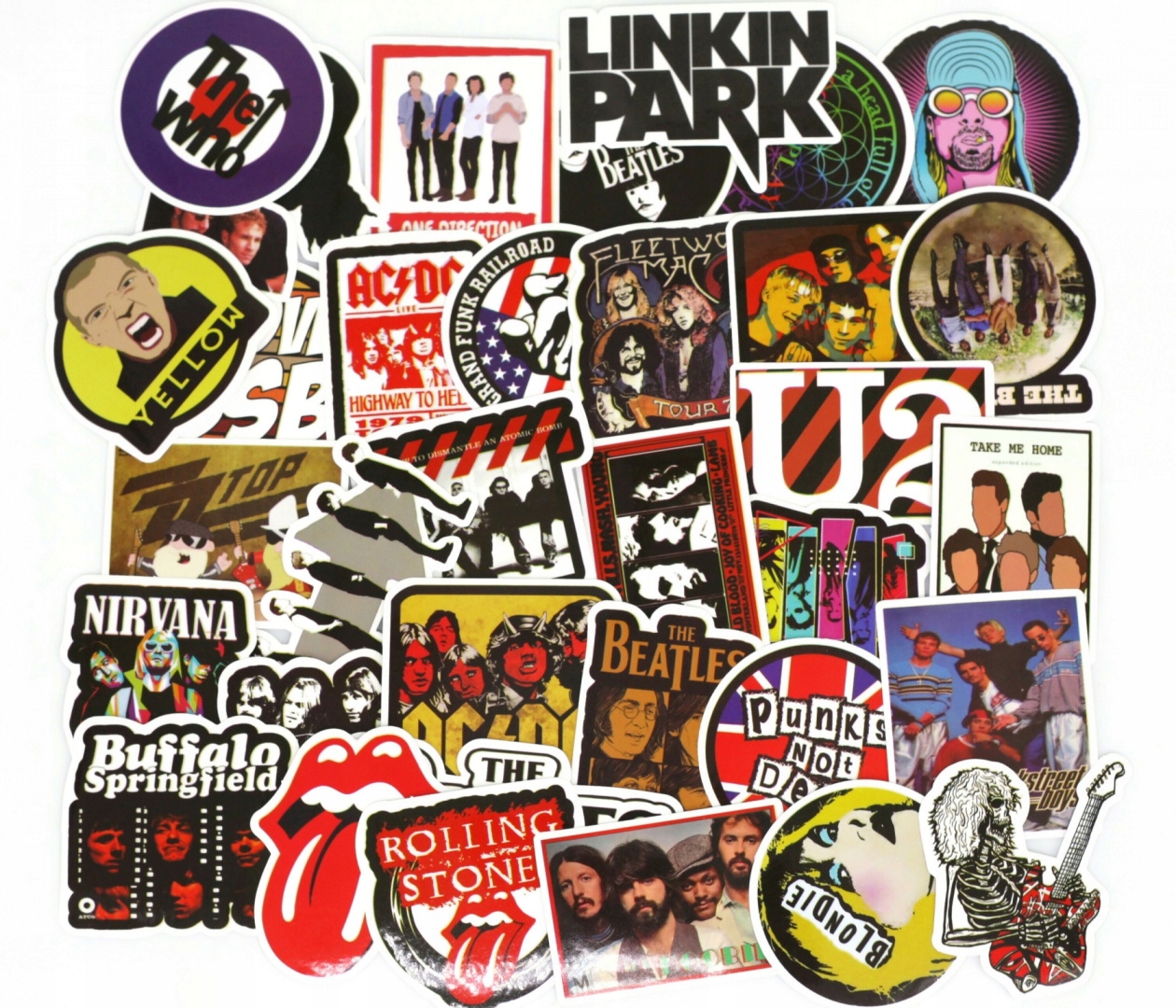

Zestaw Naklejek Sticker Bomb Wlepy Zespoły Rockowe
