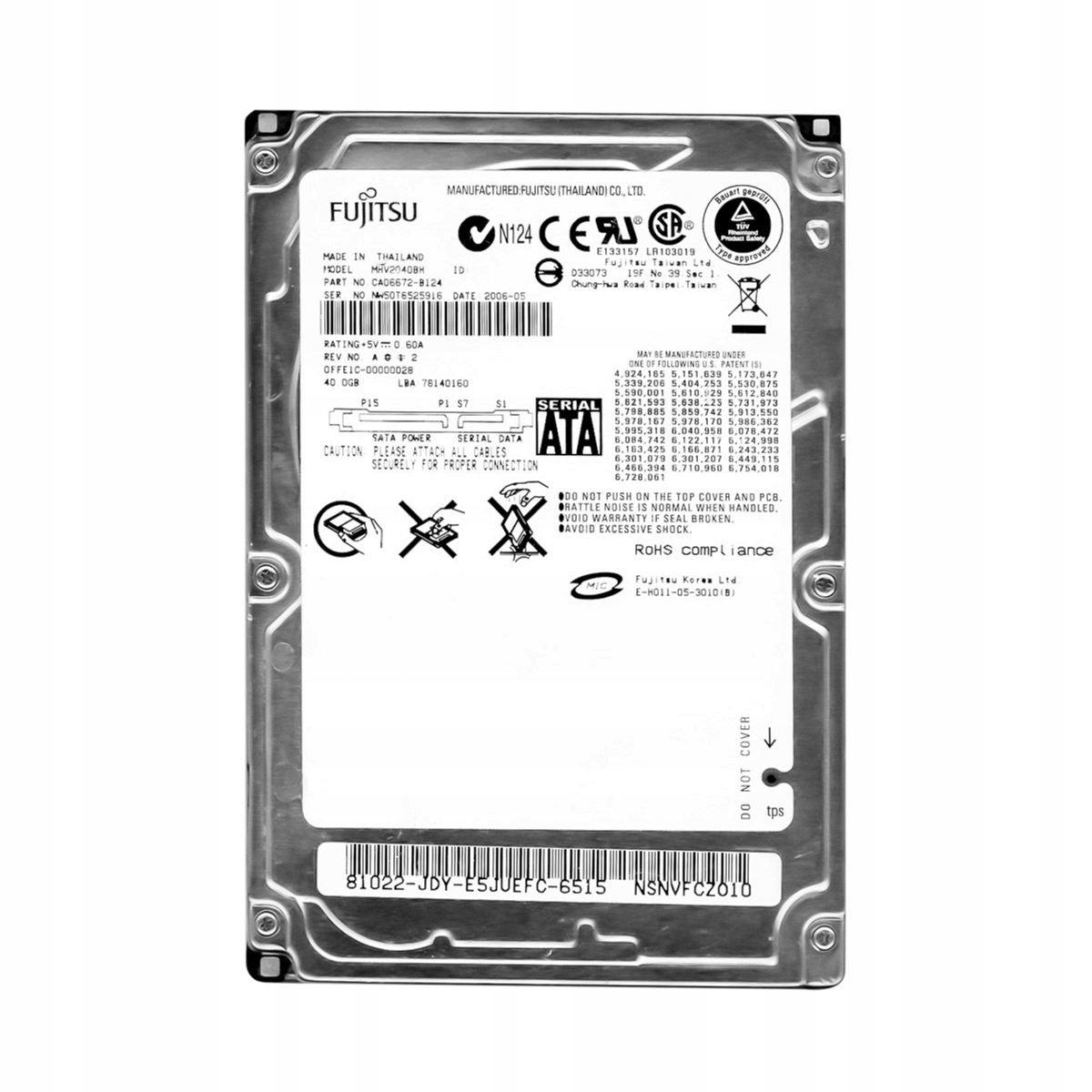 Fujitsu 40GB 5.4k 8MB Sata 2.5'' MHV2040BH