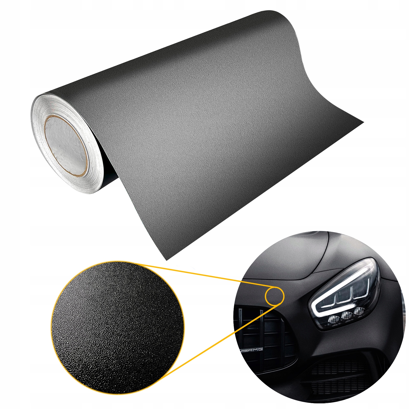 Fólie pro tuning automobilů a motocyklů, dýha, černá, matná, 10 m Diy role