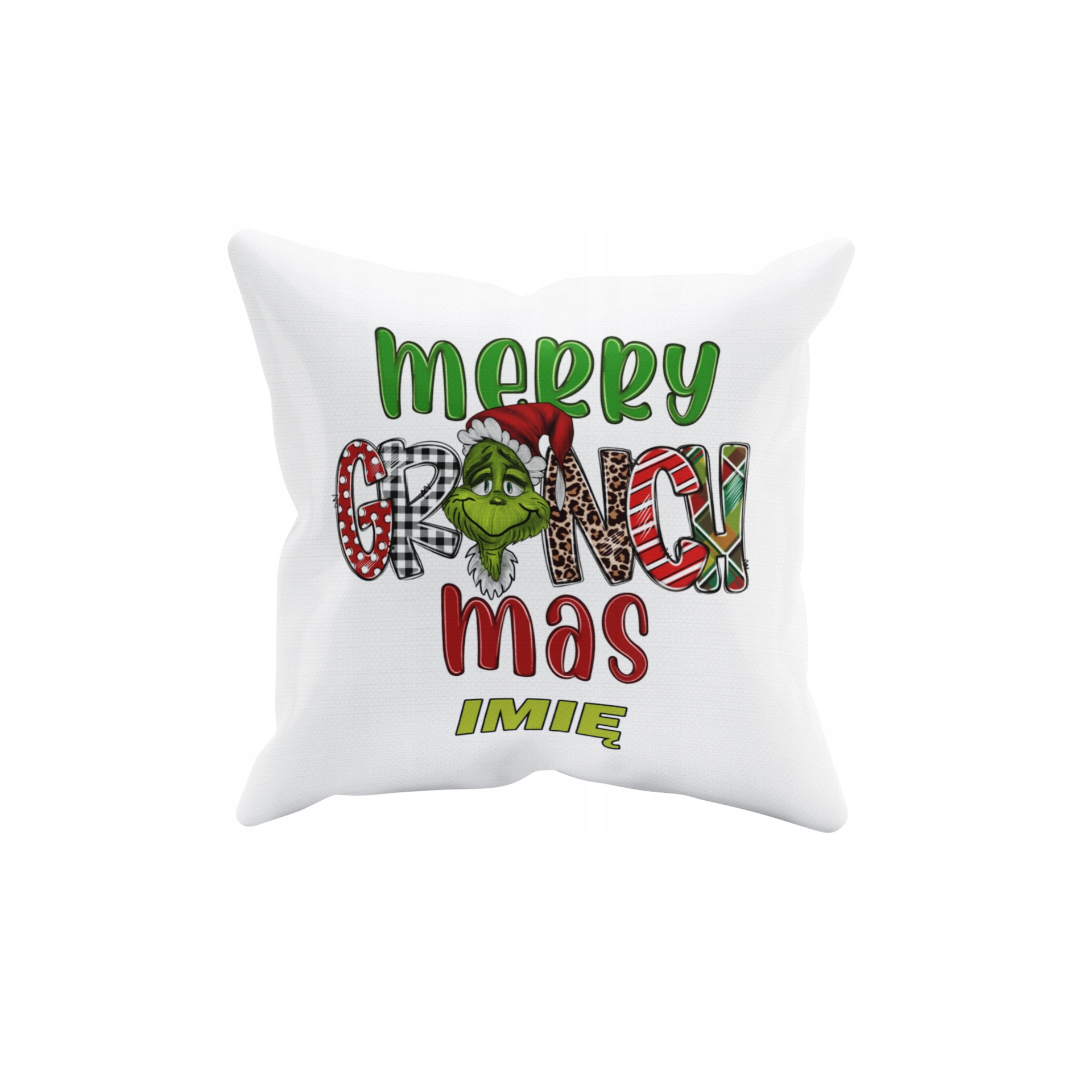 POSZEWKA NA PODUSZKĘ JAŚKA DO PRZEDSZKOLA GRINCH ŚWIĘTA + IMIĘ GRATIS Waga produktu z opakowaniem jednostkowym 0.5 kg