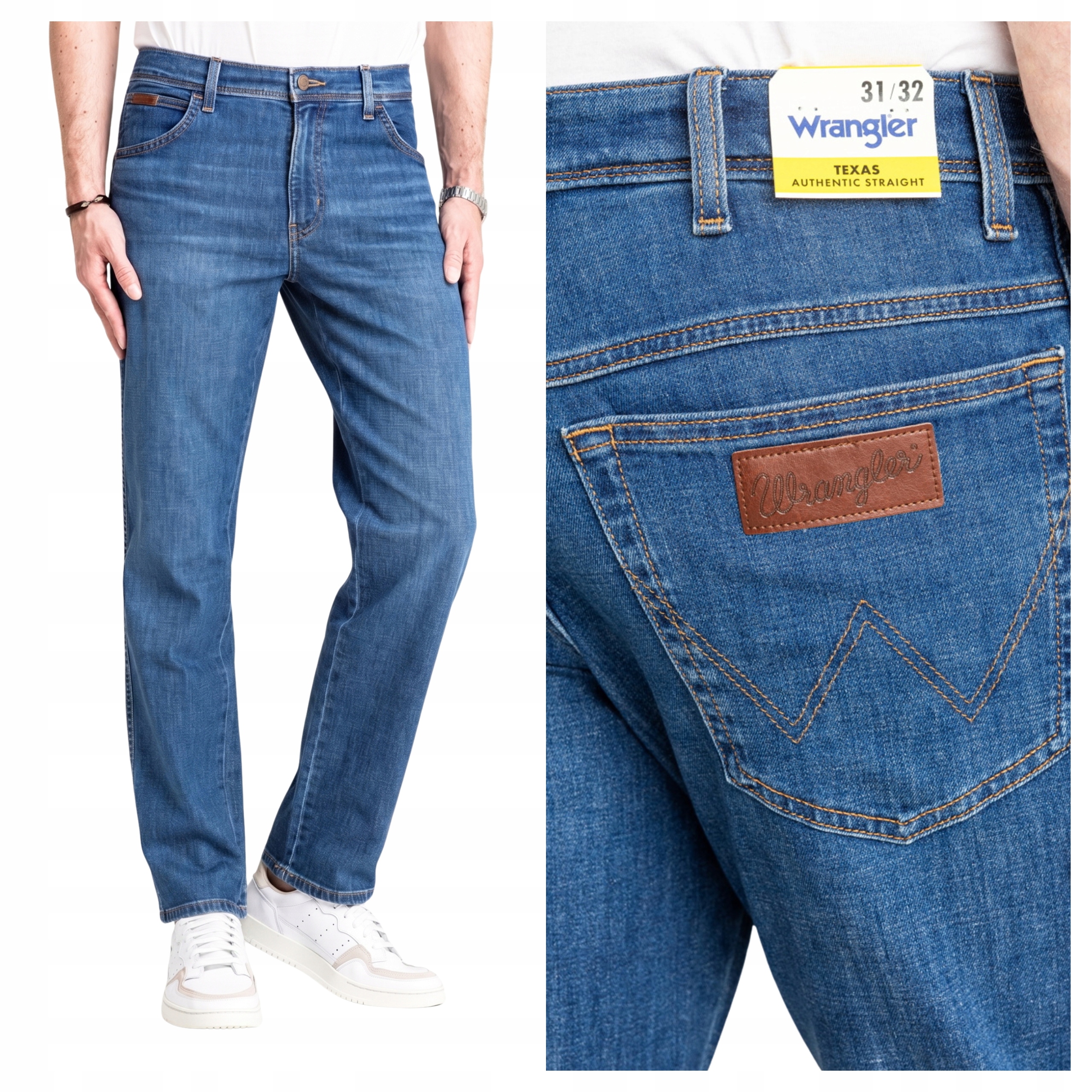 Pánské džínové kalhoty Wrangler Texas Regular Fit modré W36 L30
