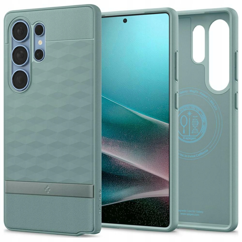 Pouzdro Spigen Parallax Mag MagSafe pro Samsung Galaxy S25 Ultra zelené