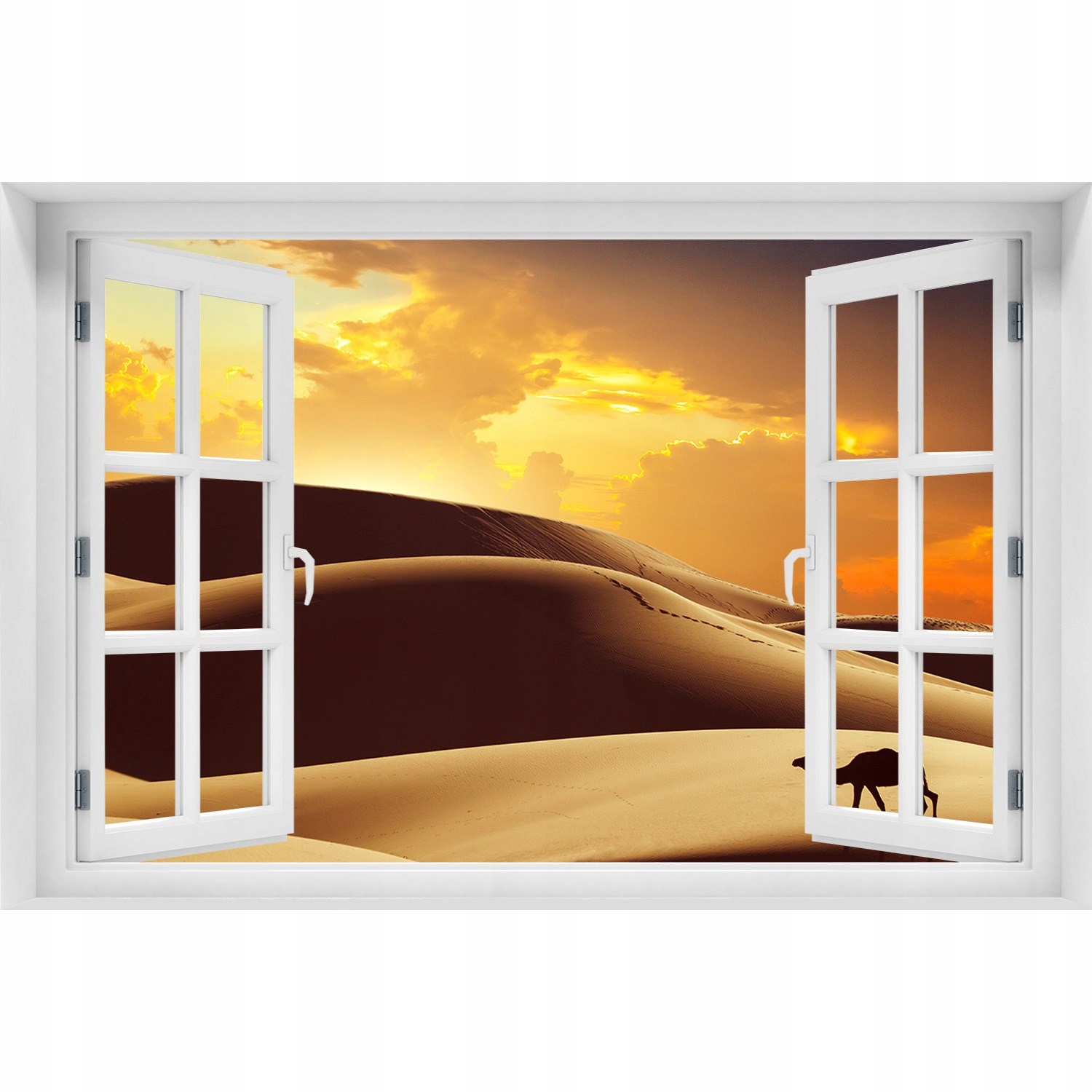 

3D Okno Naklejka na ścianę Wielbłąd Sahara 150x100