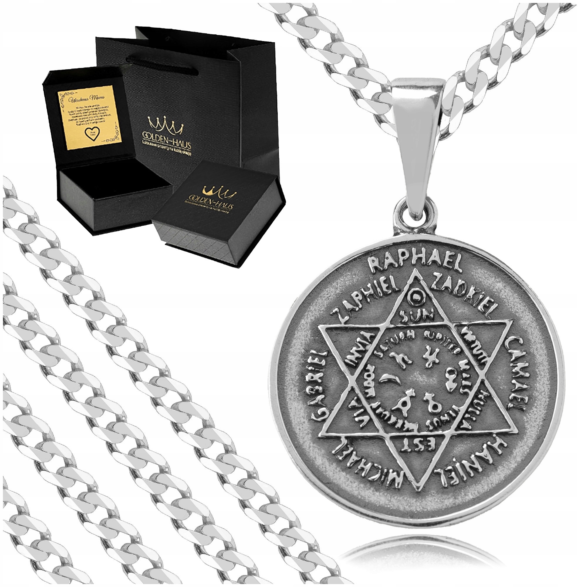 Stříbrný Řetízek Pánský 925 Přívěsek Medailon Talisman Pro Strýčka Tatínkova Tchána