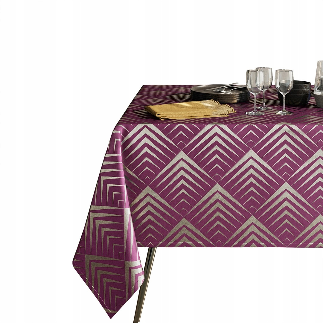 

Obrus z geometrycznym wzorem 140x250 cm fiolet