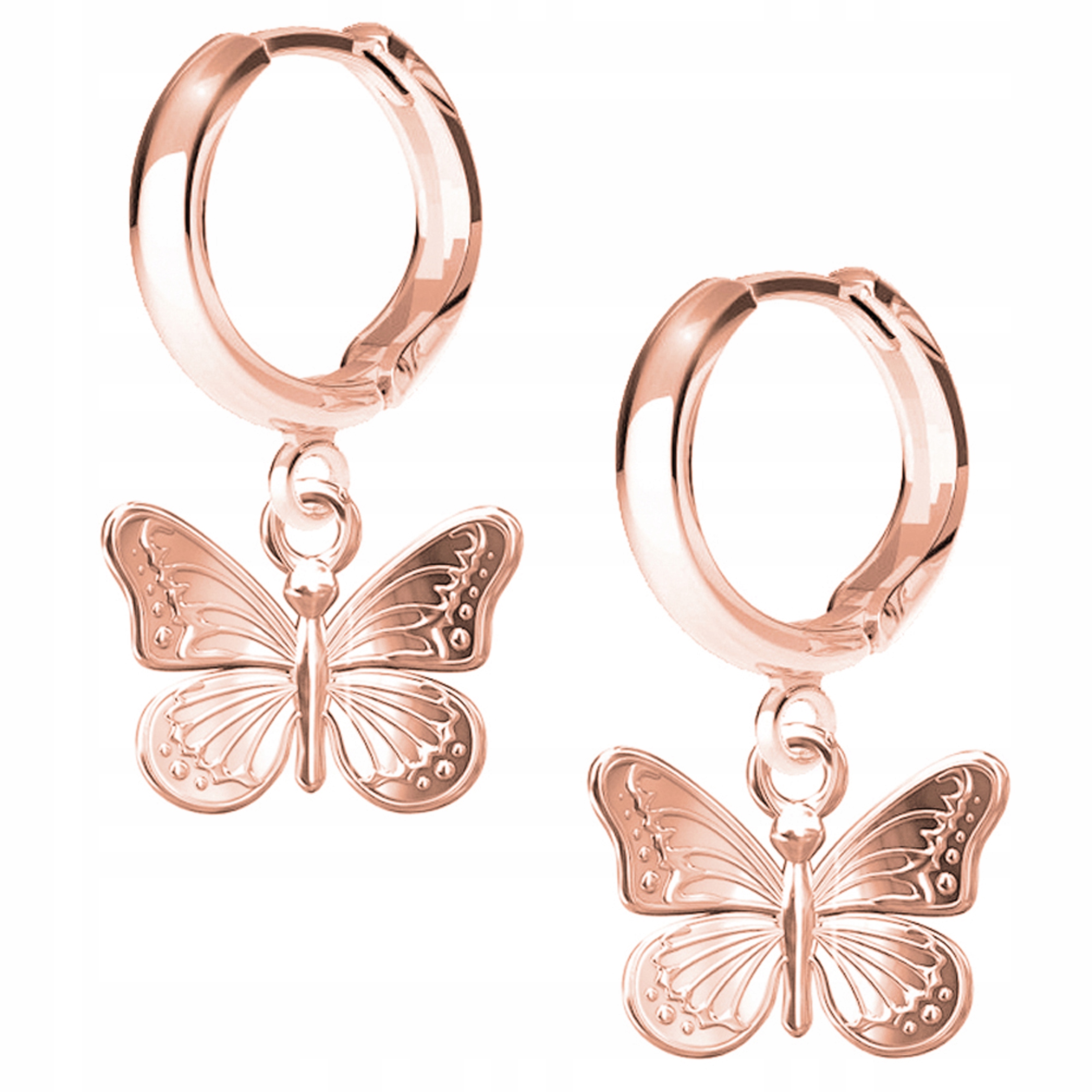 

Kolczyki Motyl Motylek różowe złoto 925