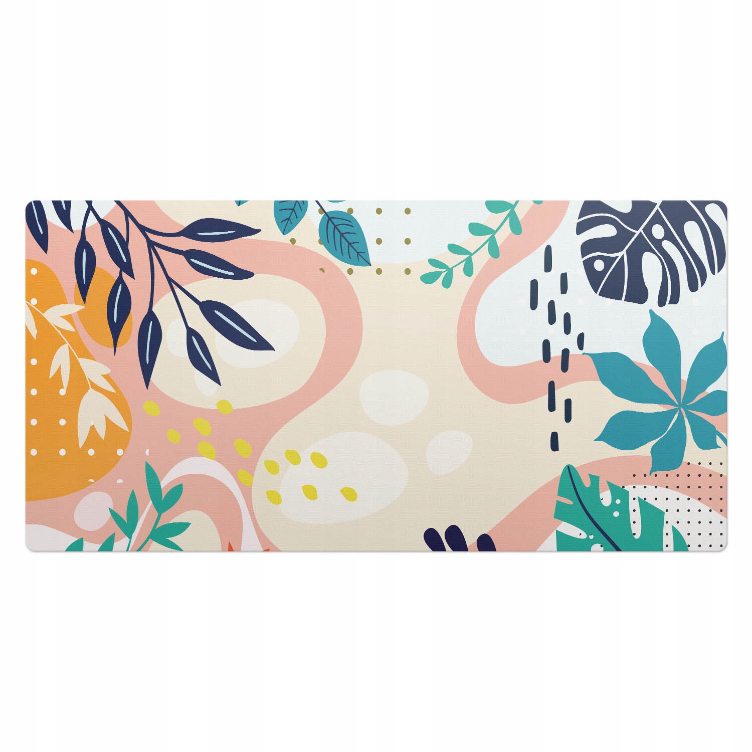 Ochranná podložka na psací stůl Listová abstrakce v moderním stylu 100x50 cm