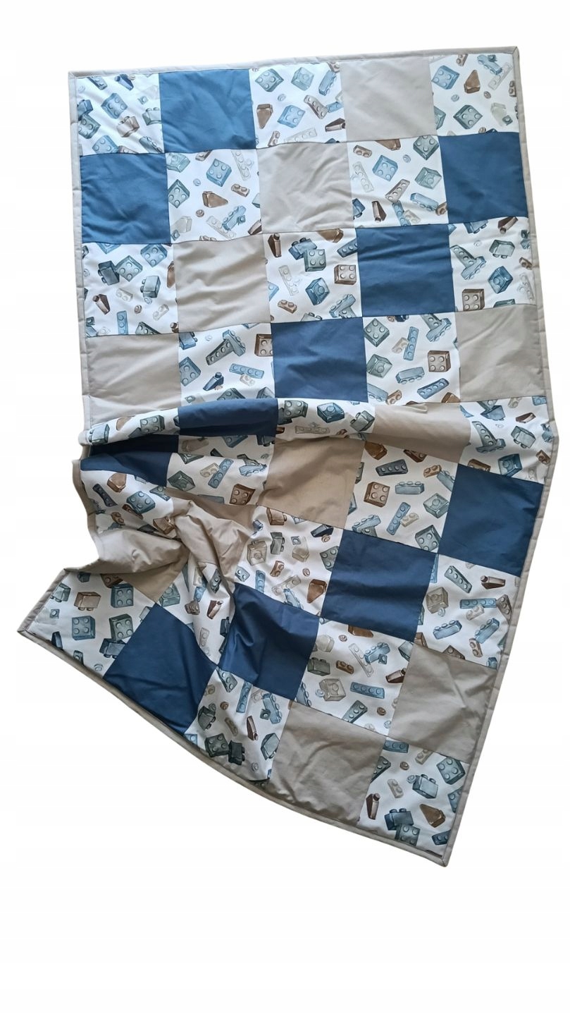 Přehoz na postel s barevnými kostkami 120/220 cm 100% bavlna