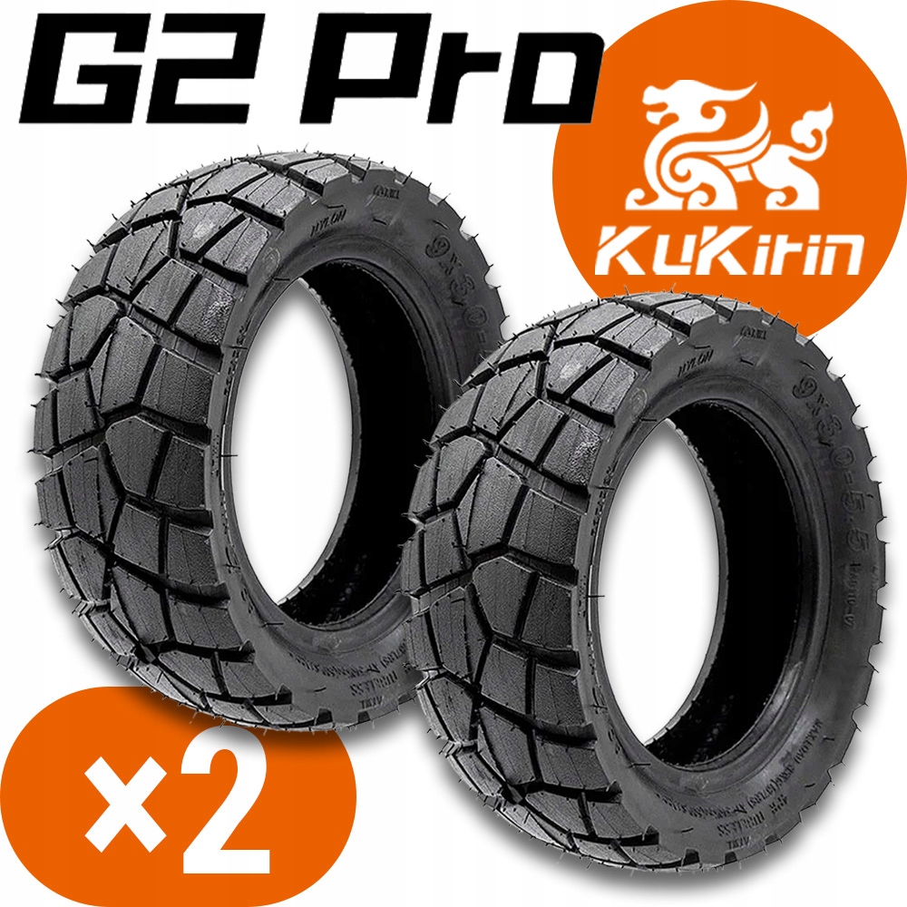 2x Opona 9x3 (9x3-5.5|9x3.0-5.5) bezdętkowa Tubeless do KuKirin G2 Pro 2024