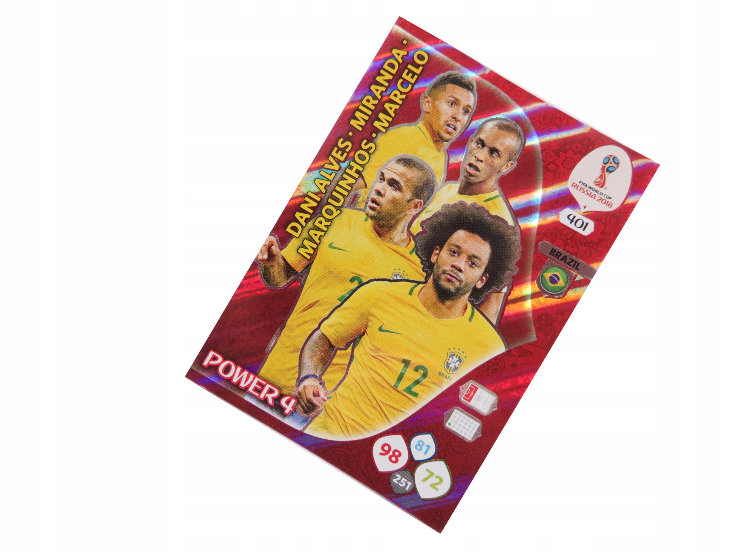 Panini World Cup Russia 2018 Karty Piłkarskie Power 401 4 Brazil Marcelo