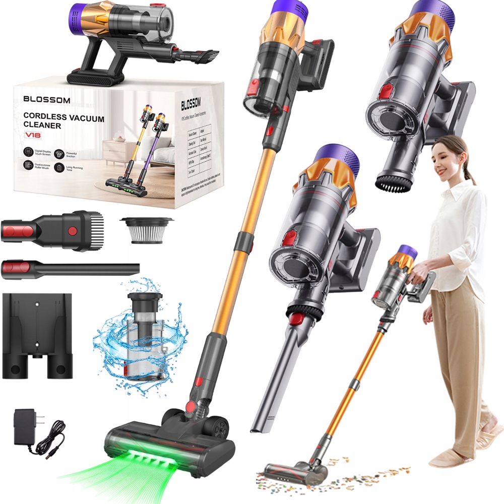 Tyčový Vysavač Bezdrátový Ruční Vysavač 550W 50KPA Blossom V18 3V1 Cyklonový
