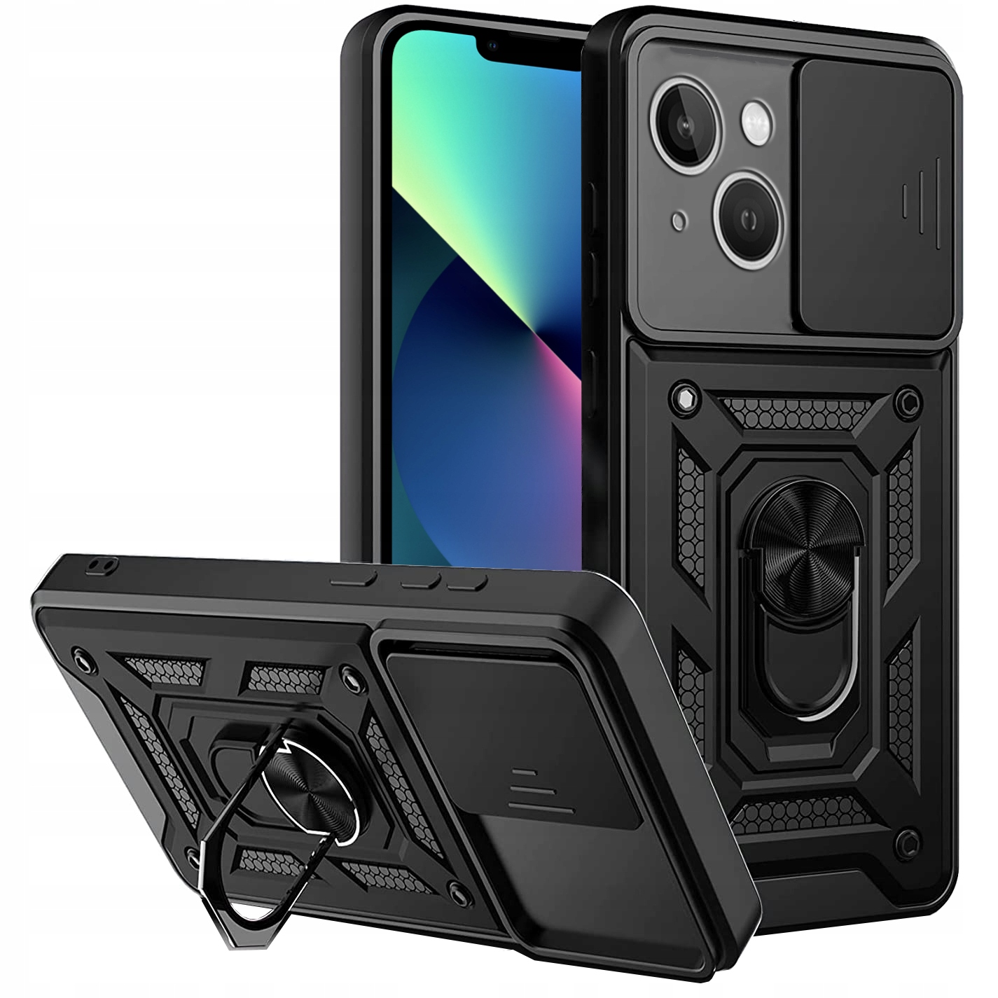 

Etui Pancerne Slide do iPhone 13 14 Szkło