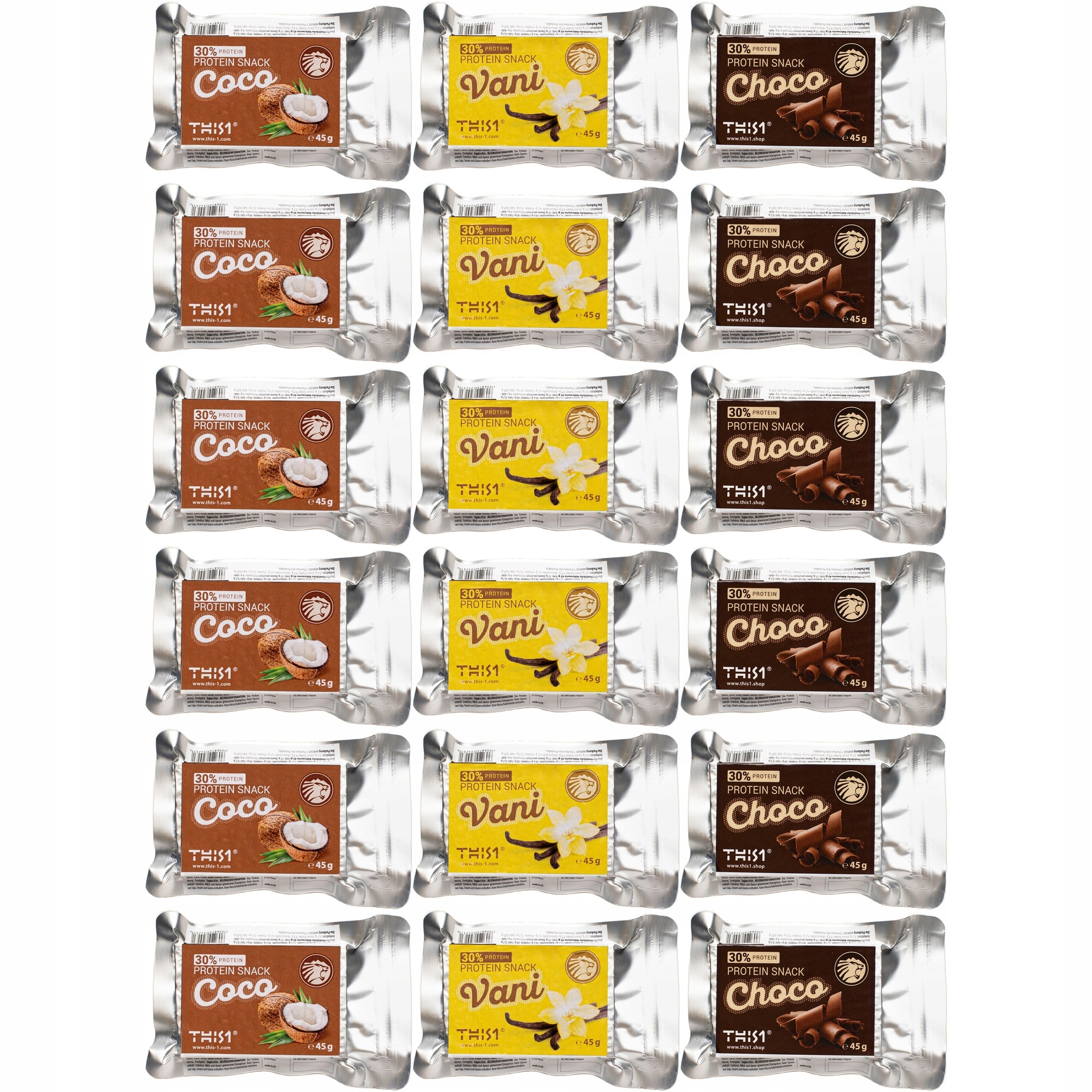 Zestaw batonów proteinowych THIS-1 MIX smaków 18 szt.