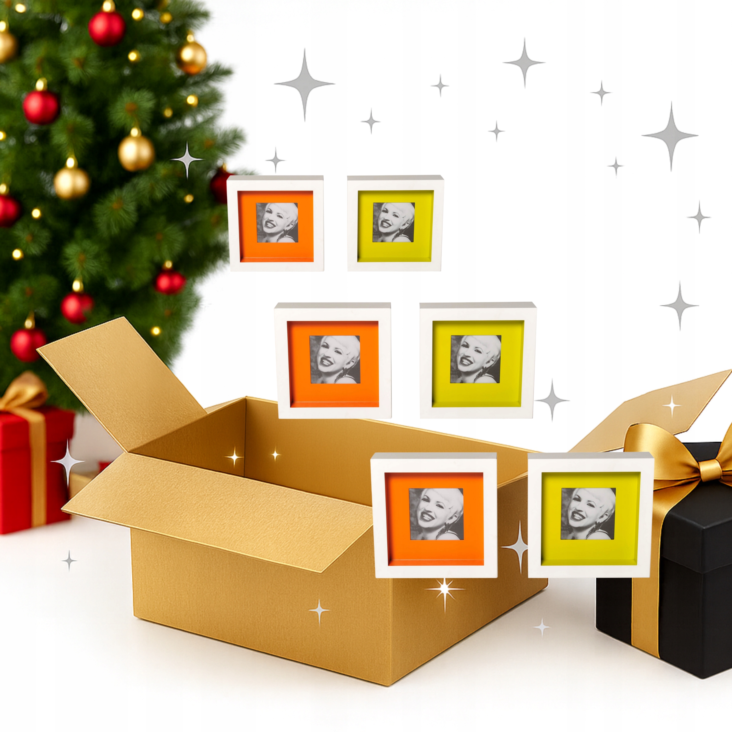 6X Sada Rámeček Na Fotografie Shadow Box Foto Dekorativní Suvenýr Dárek 3D