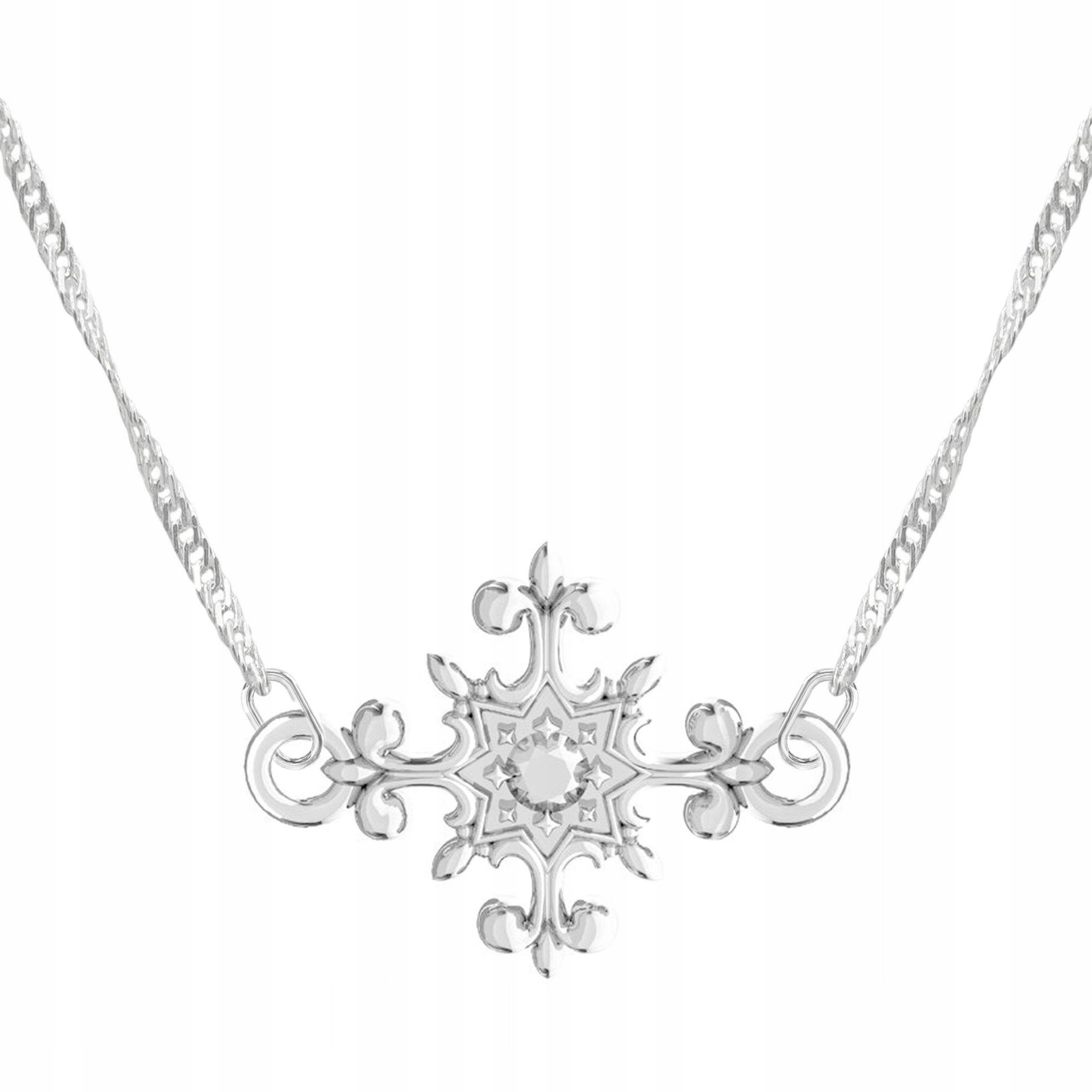 Stříbrný náhrdelník křížek ozdobný s ozdobným křížem Stříbro 925