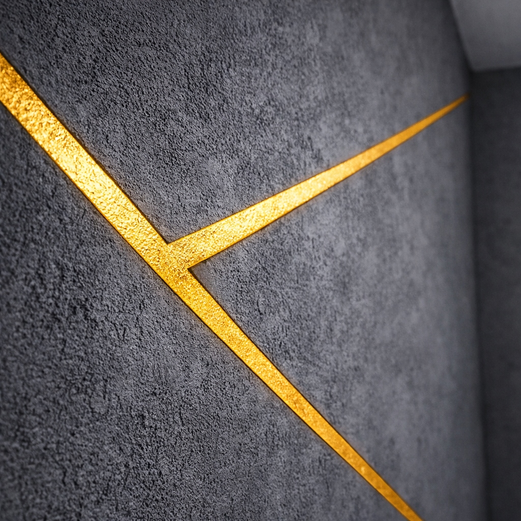 Dekorativní Beton Zlaté Stříbrné Měděné Pásy Spáry Italská Omítka 25 m2