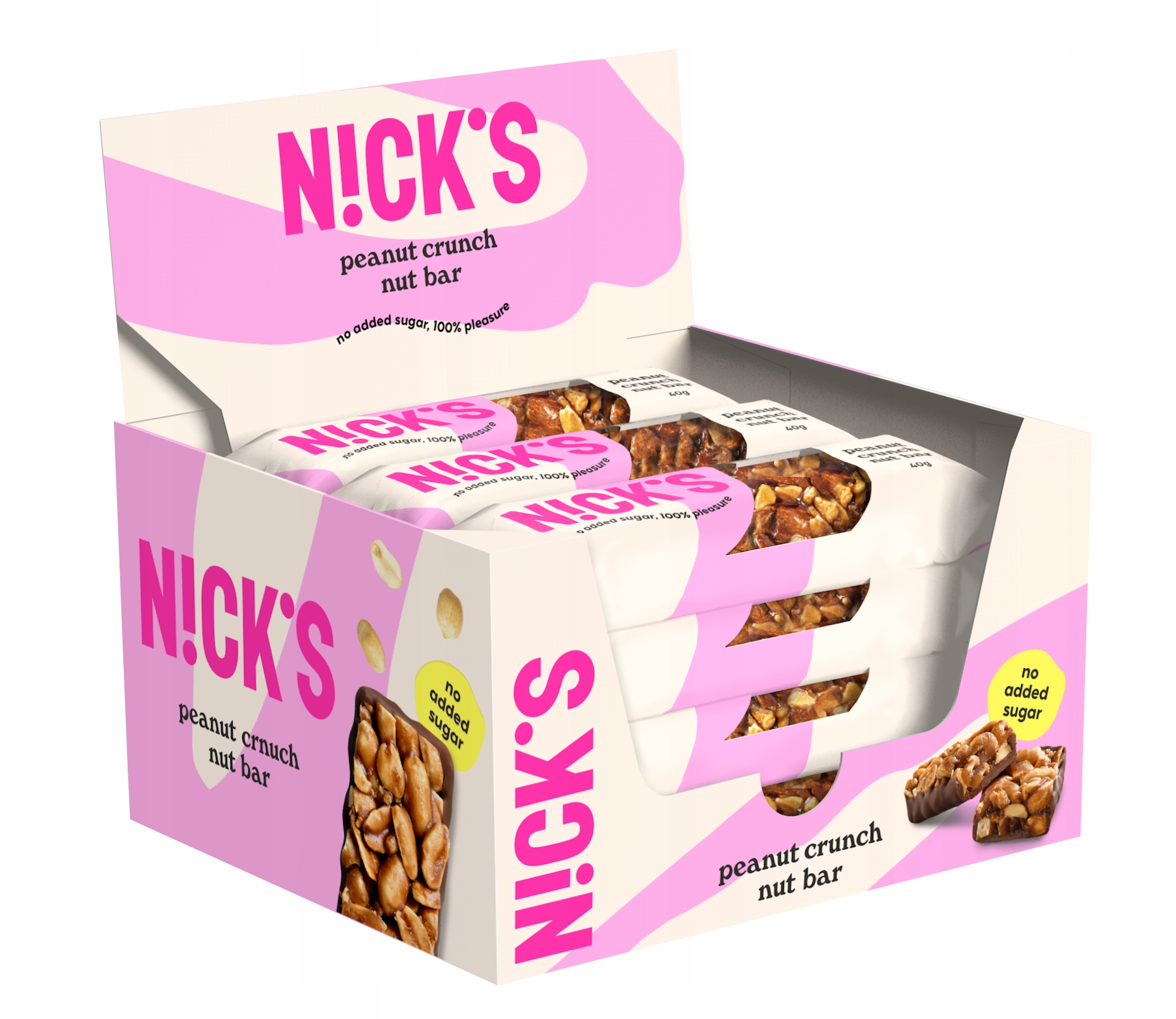 Nick's Peanut Crunch Nut Bar 40 g Kartonik 12 sztuk