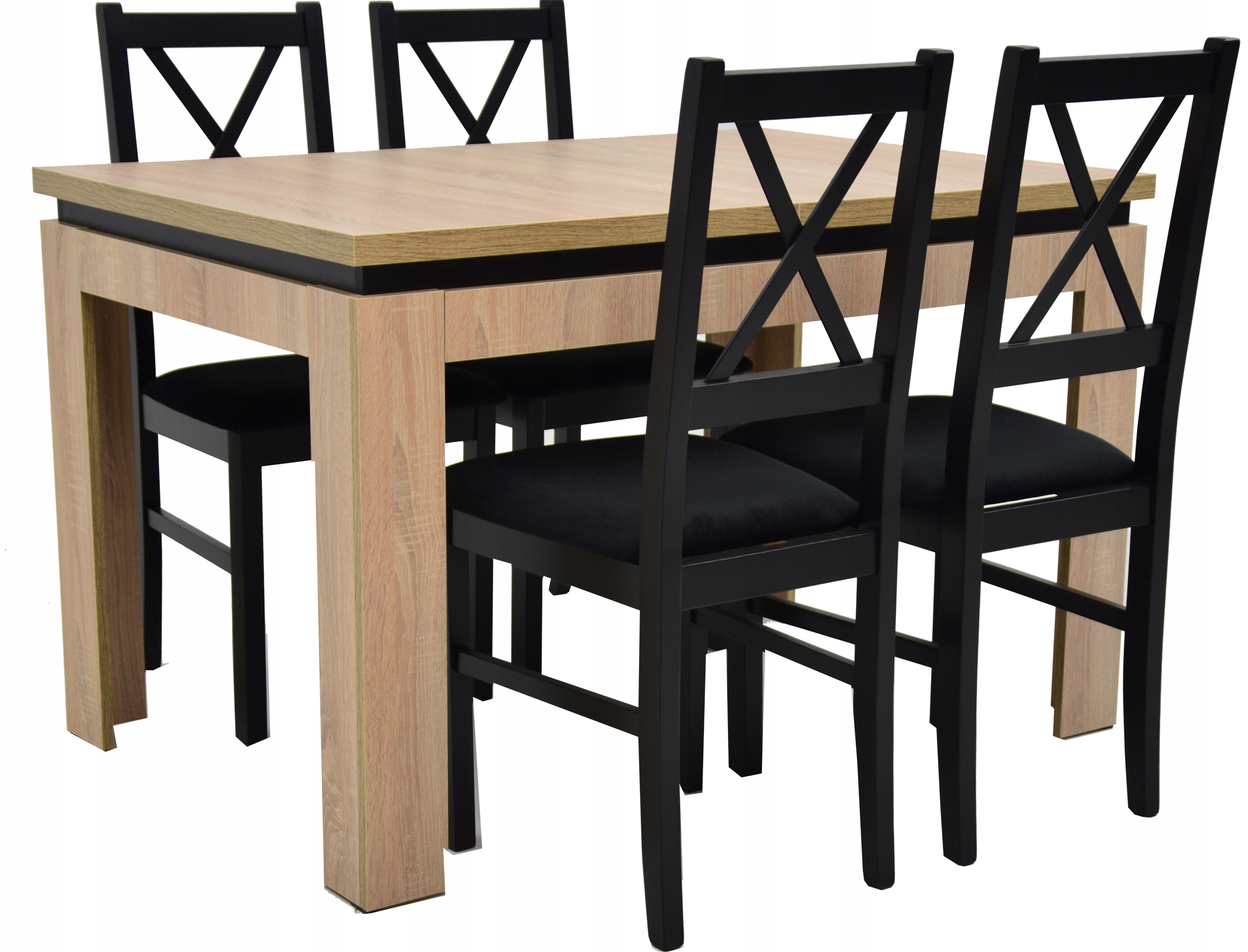 4 TAPICEROWANE krzesła KRZYŻAK i stół SONOMA SALON