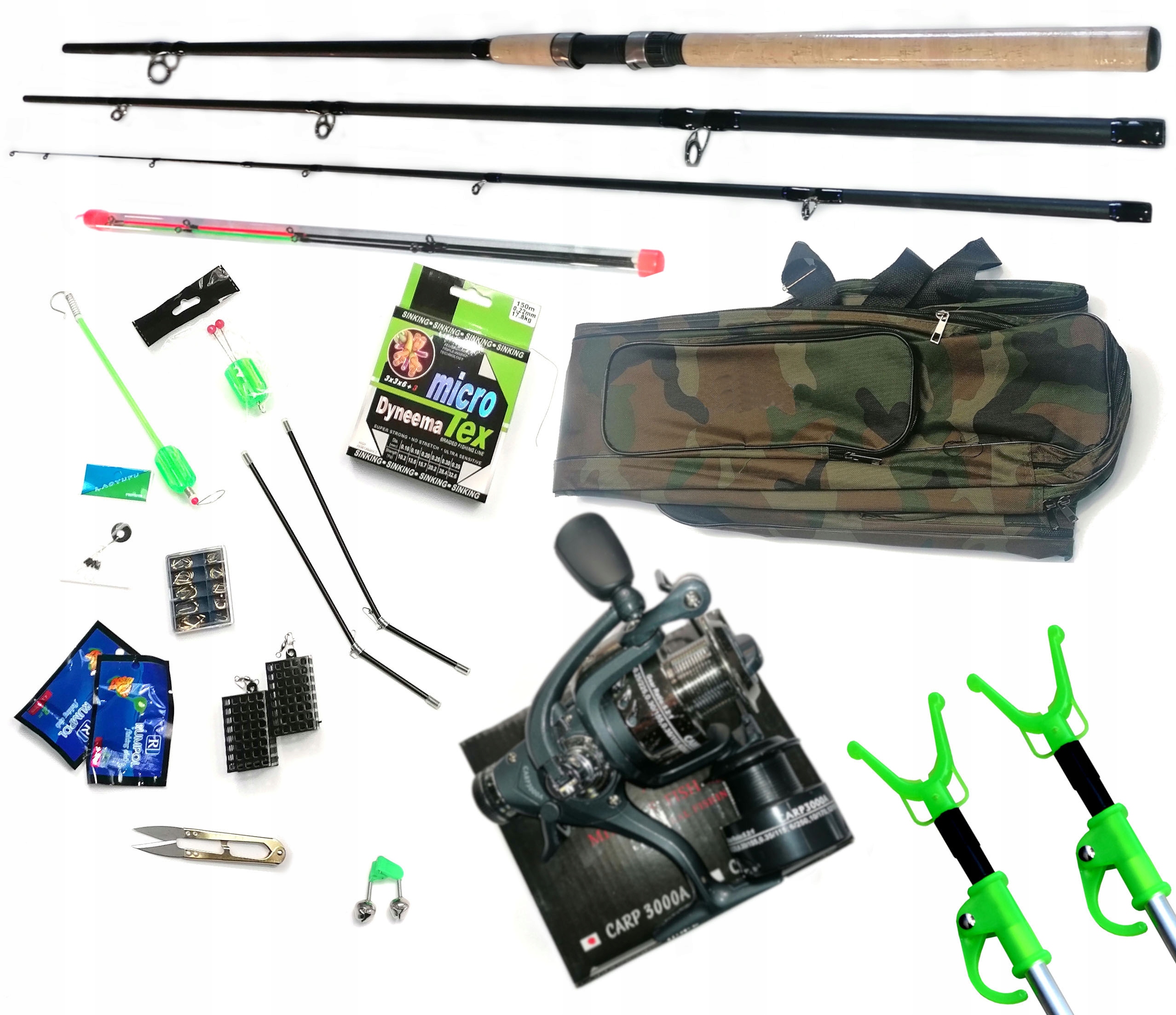 Zvětšený rybářský set Feeder M B 330 podpěry pouzdro