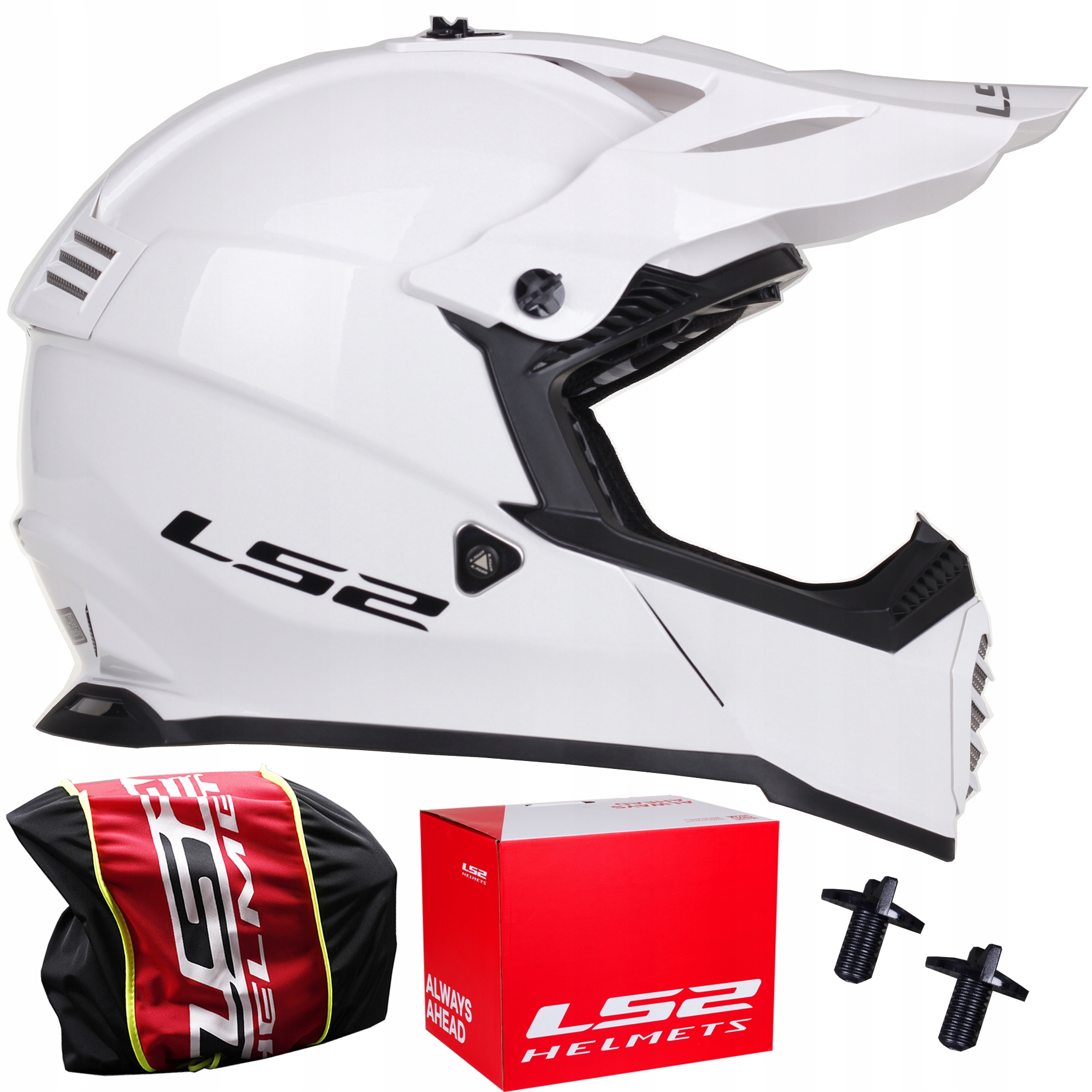 

LS2 MX437 Fast Evo White Kask Cross Atv biały