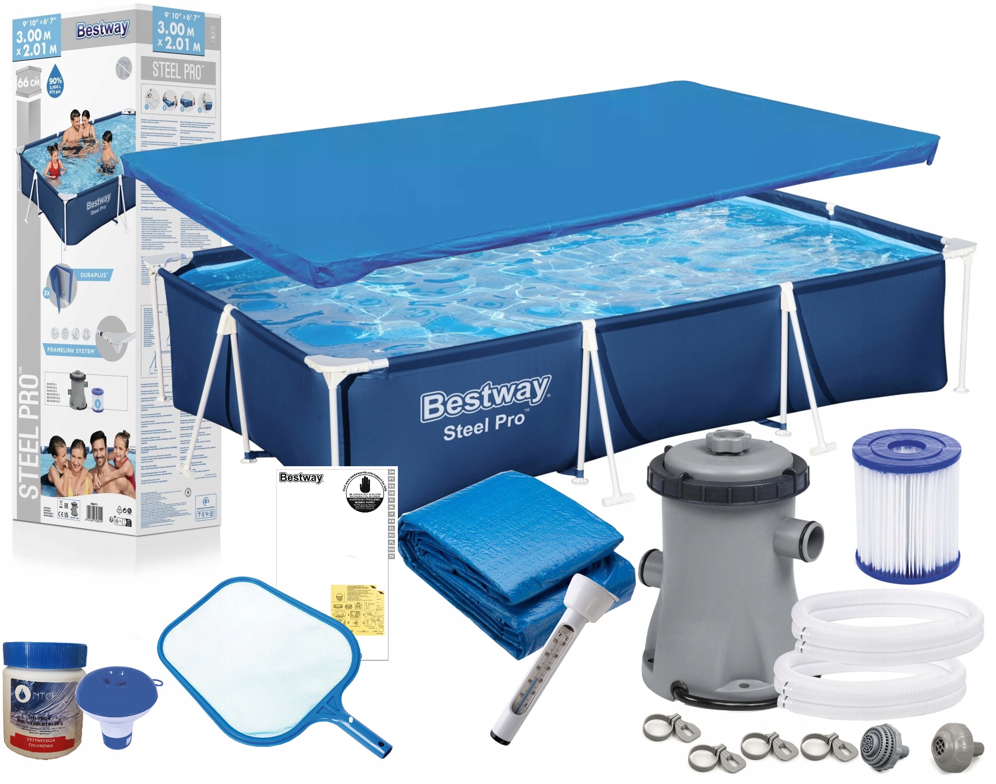 

Bestway 56411 16w1 Basen Stelażowy 300x201x66cm