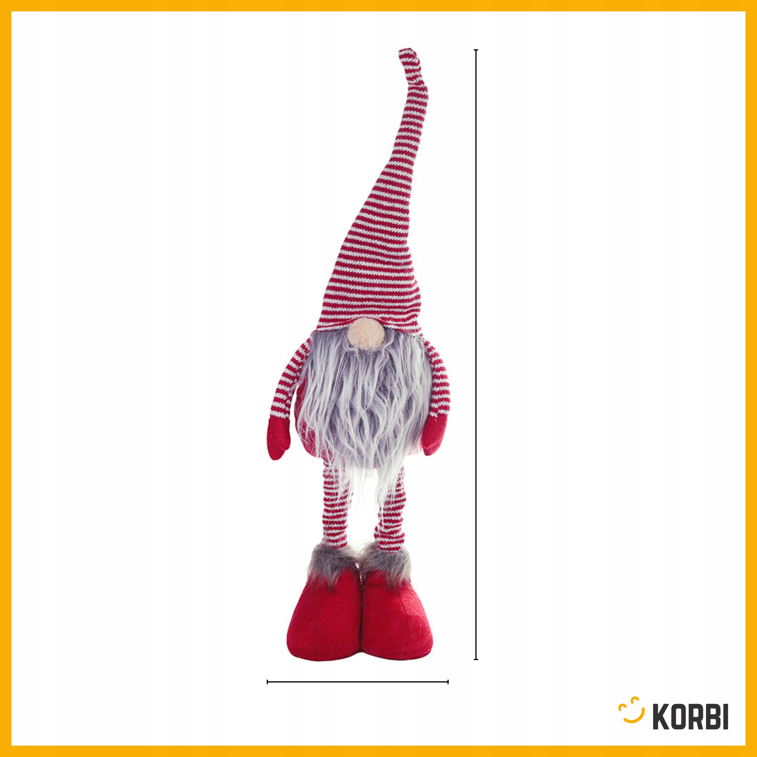 SKRZAT ŚWIĄTECZNY KRASNAL GNOM REGULOWANY TELESKOPOWE NÓŻKI DUŻY 52CM WZ3 Marka Korbi